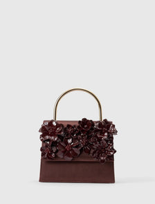 Fifi Flower Top Handle Bag Vintage Merlot_mannequin