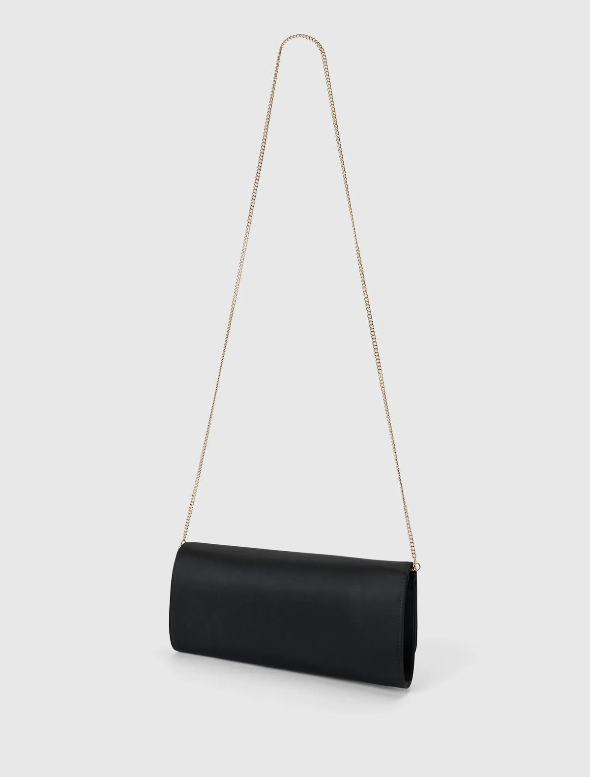 Dina Satin Elongated Clutch Black_mannequin