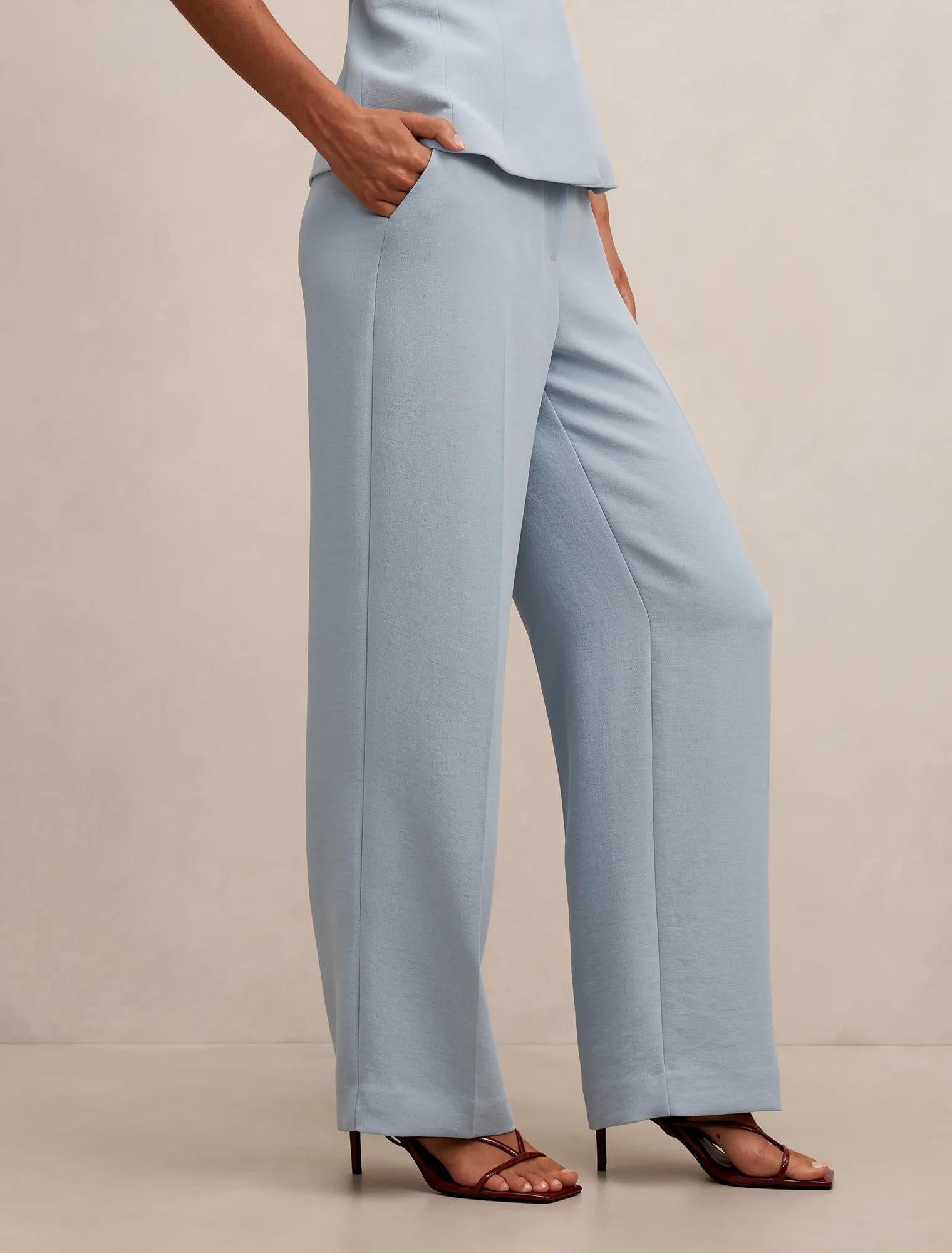 Dani Straight Leg Pants Ice Blue Suit