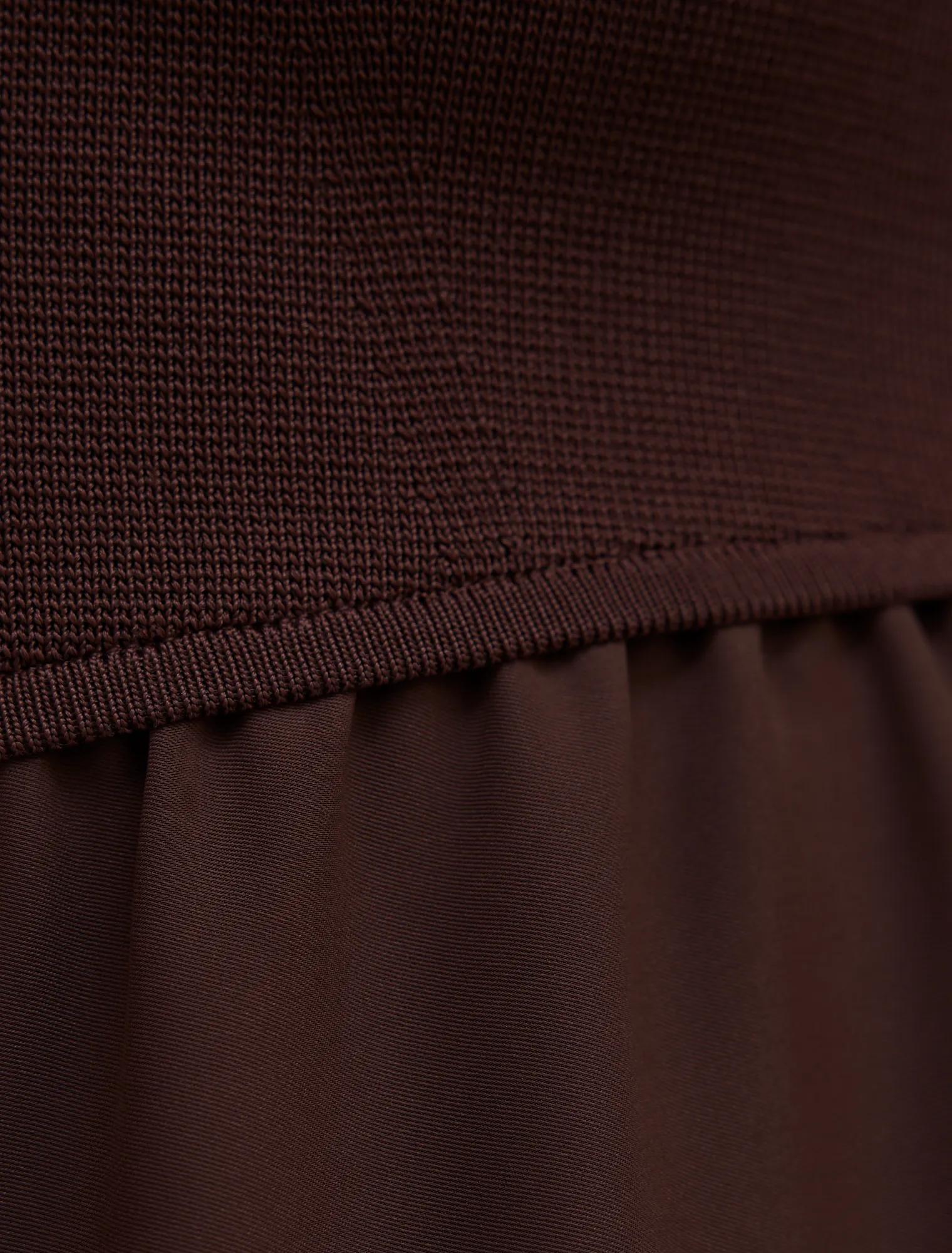 Ariella Woven Mix Midi Dress Chocolate