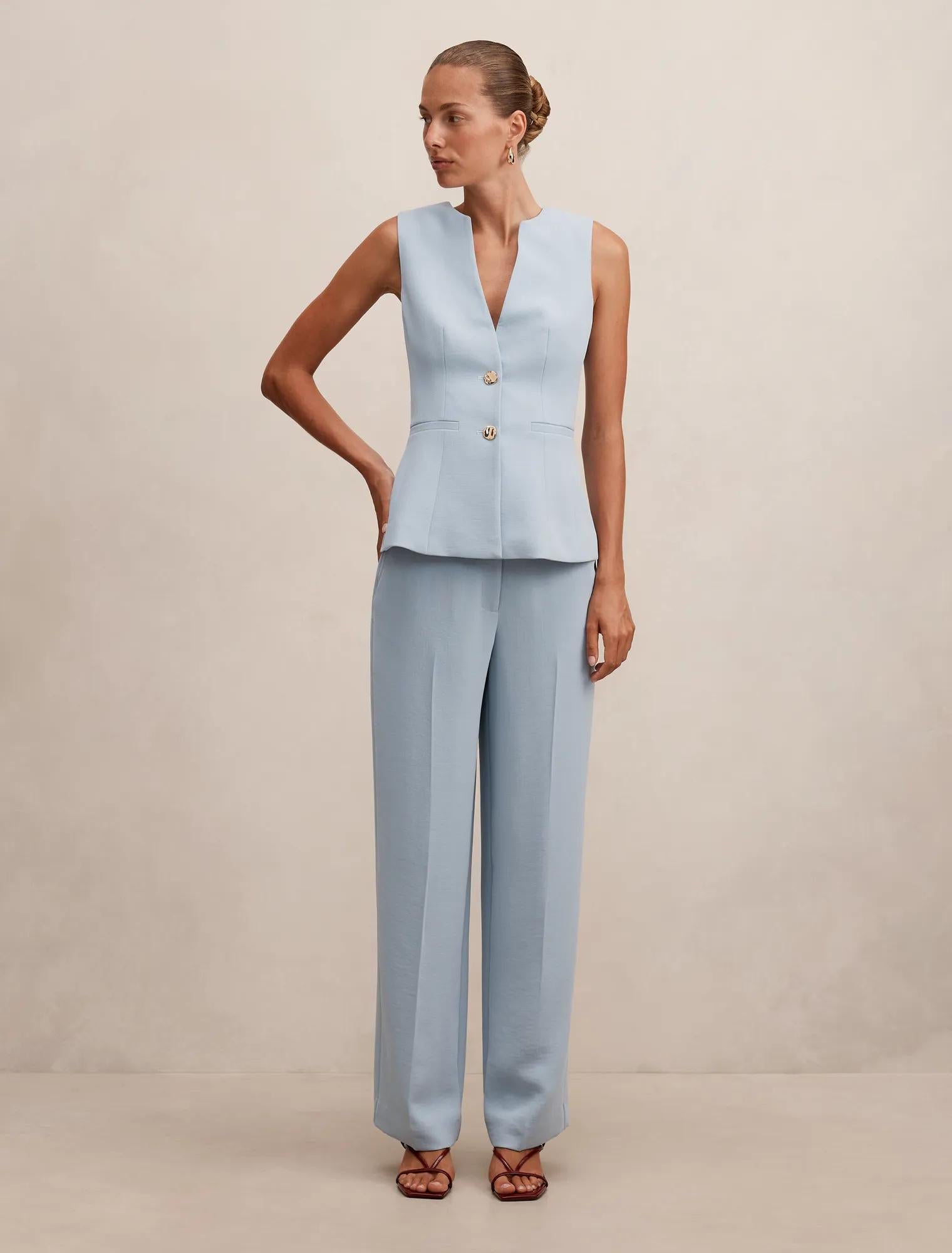 Lindsey Waistcoat Ice Blue Suit