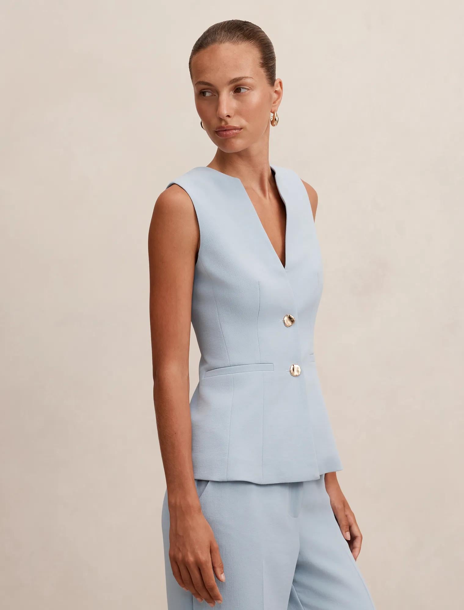 Lindsey Waistcoat Ice Blue Suit