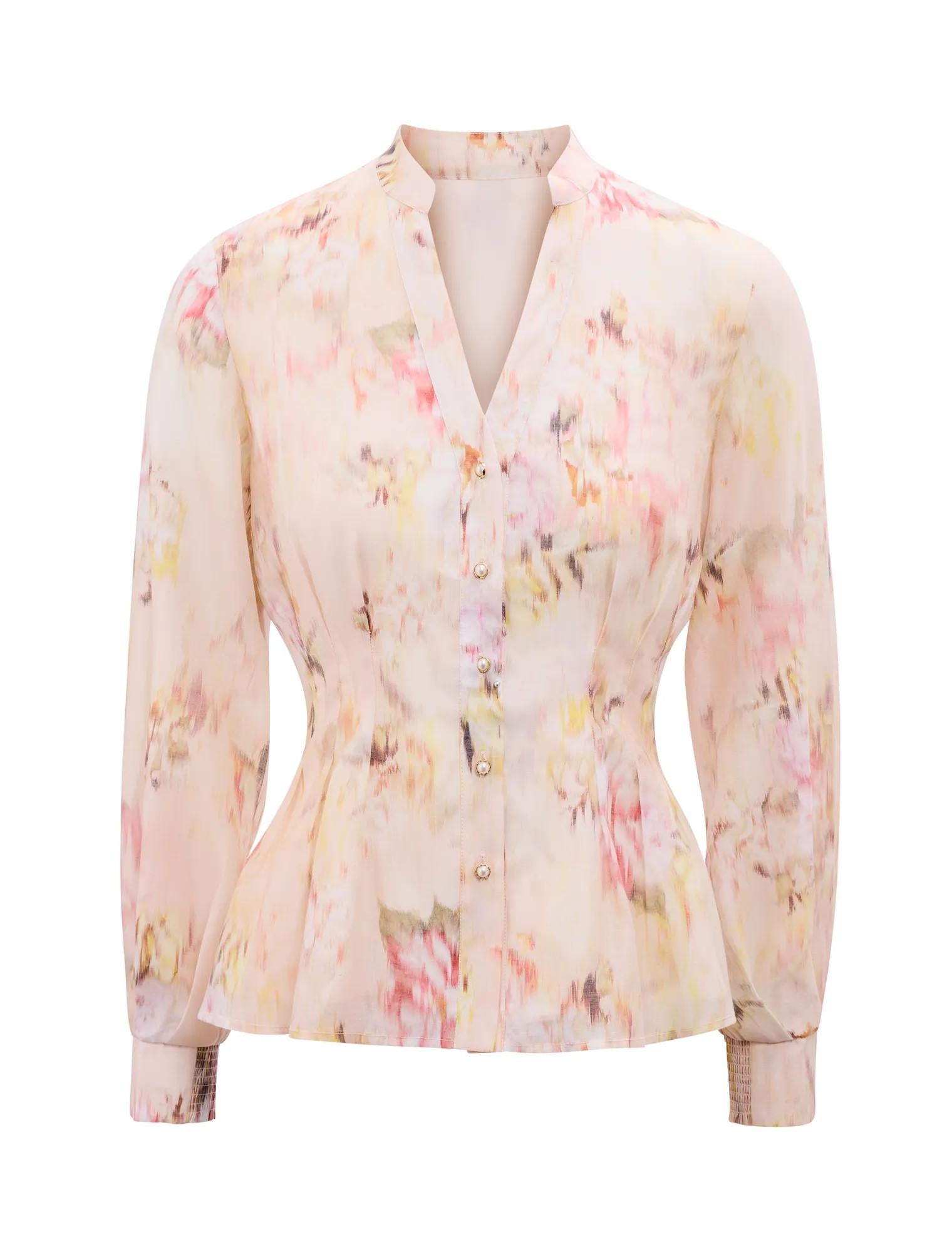 Indie Tuck Blouse Wynora Floral_mannequin
