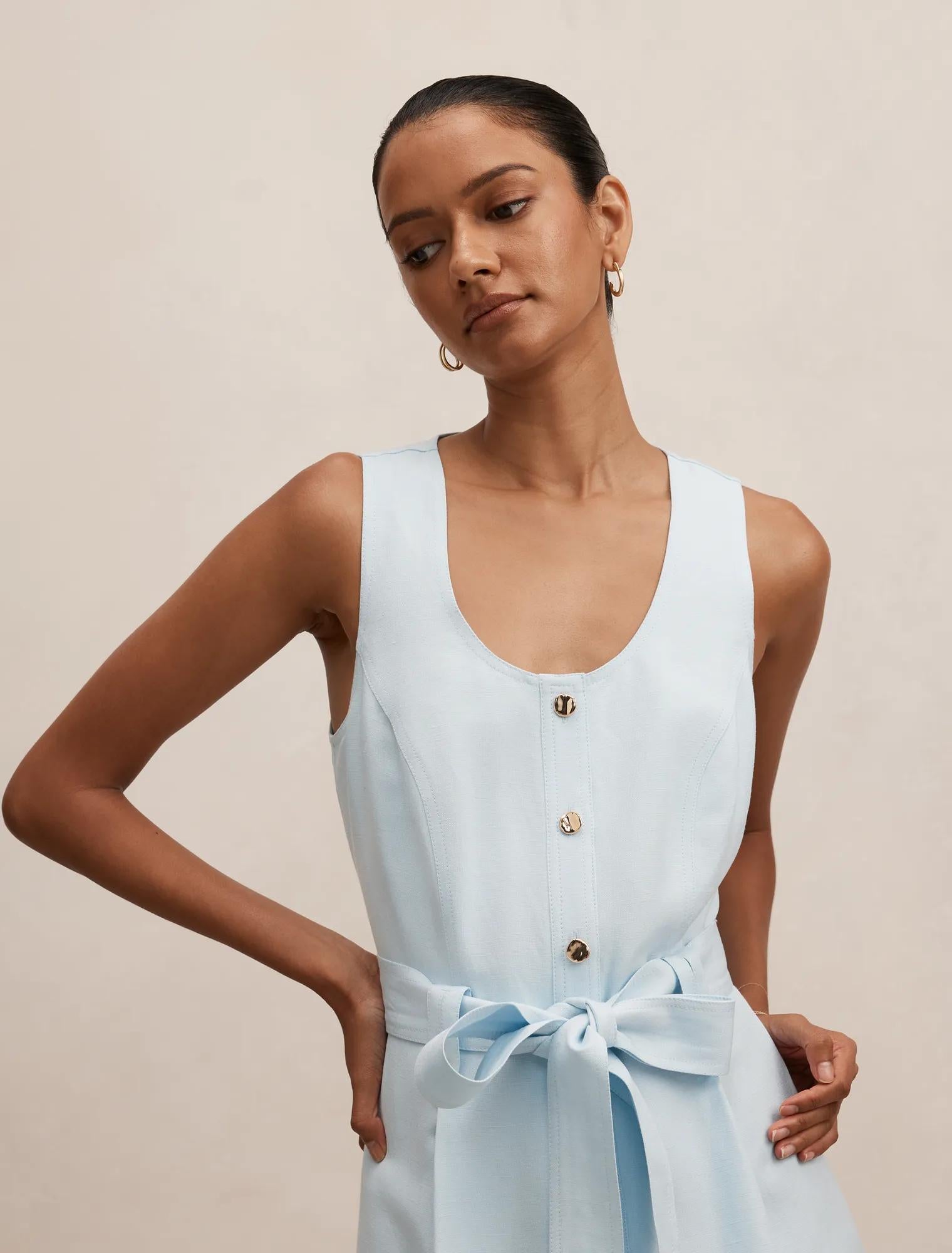 Priscilla Petite Button Down Midi Cooling Spray