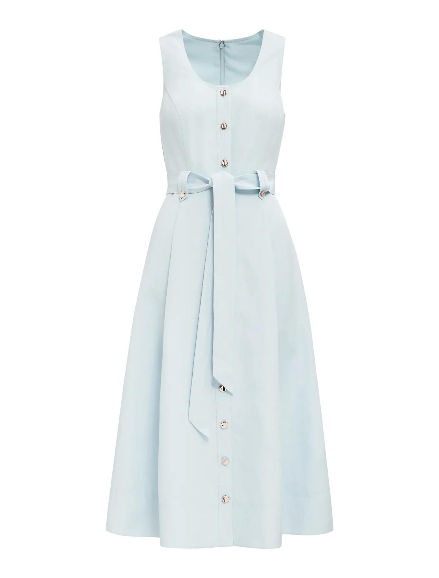 Priscilla Petite Button Down Midi Cooling Spray_mannequin