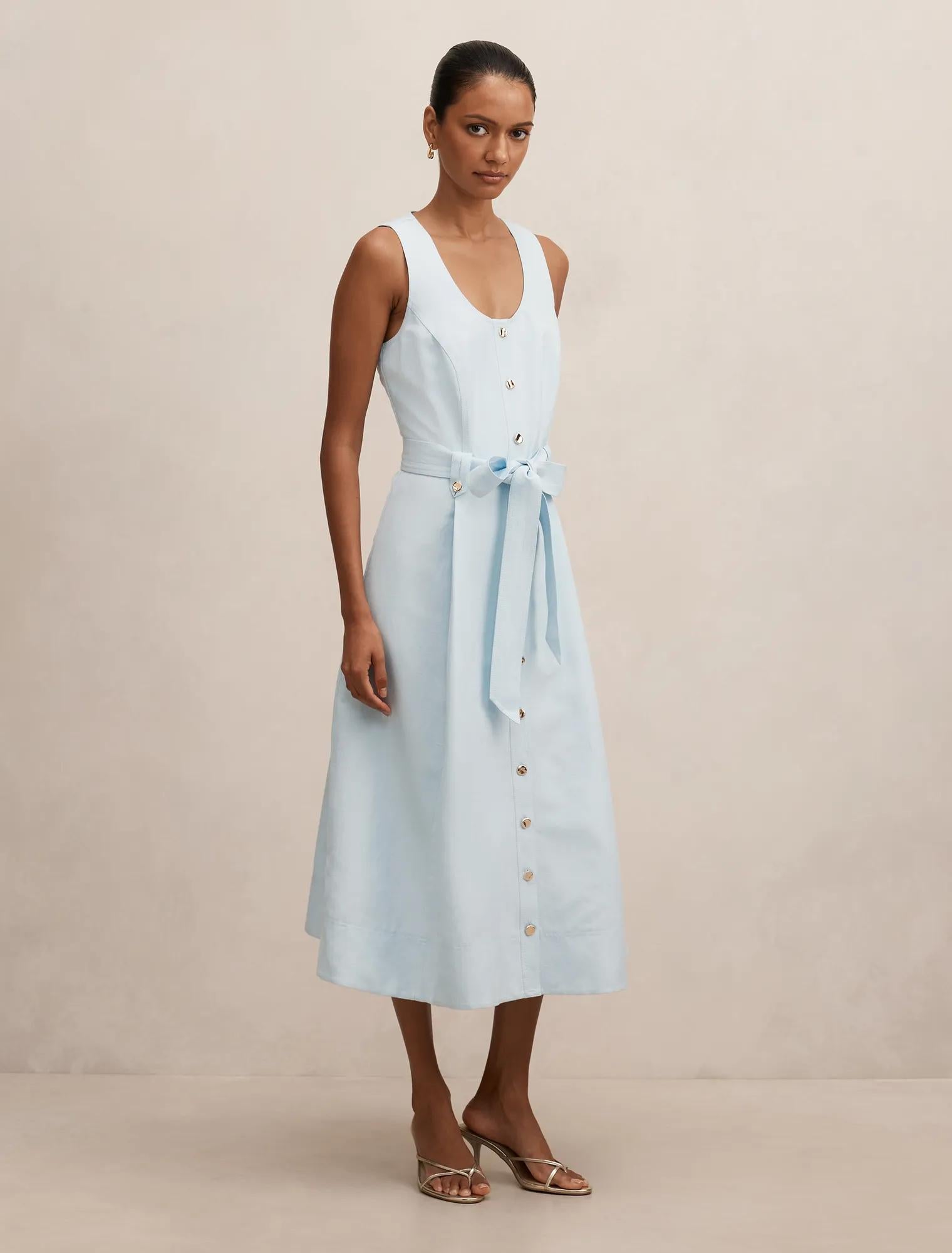 Priscilla Petite Button Down Midi Cooling Spray