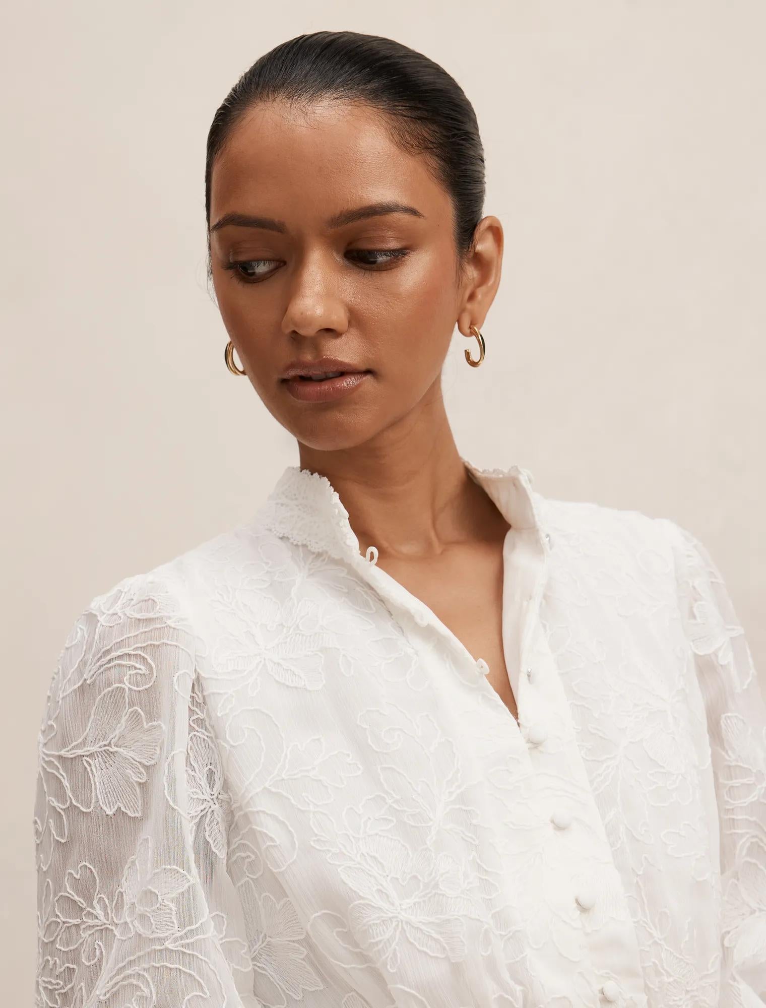 Thalia Petite Embroidered Mini Porcelain