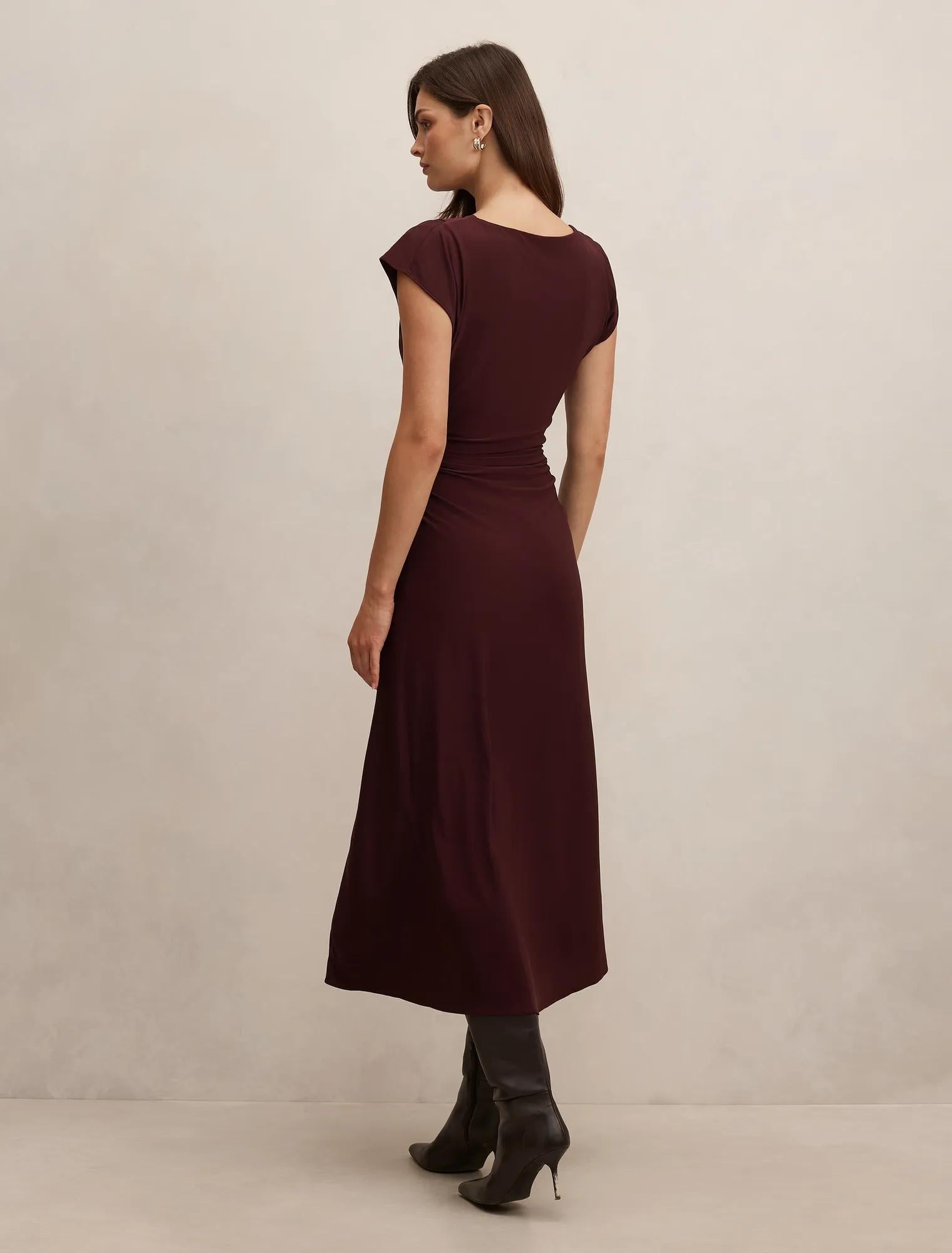 Marissa Jersey T-Shirt Midi Dress Midnight Plum