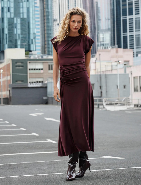 Marissa Jersey T-Shirt Midi Dress Midnight Plum
