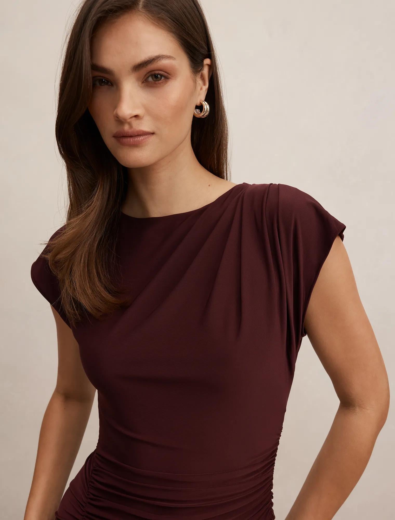 Marissa Jersey T-Shirt Midi Dress Midnight Plum