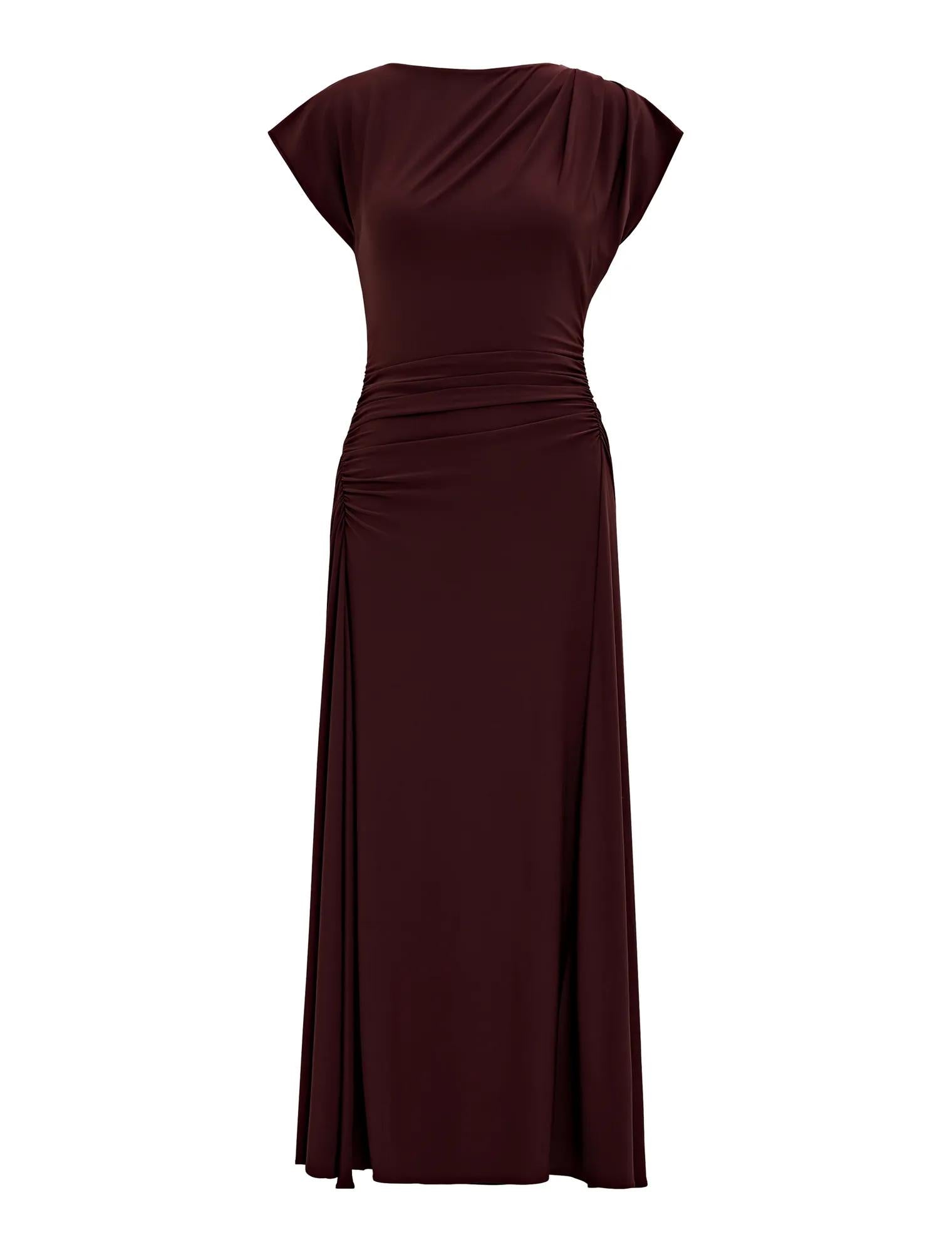 Marissa Jersey T-Shirt Midi Dress Midnight Plum_mannequin