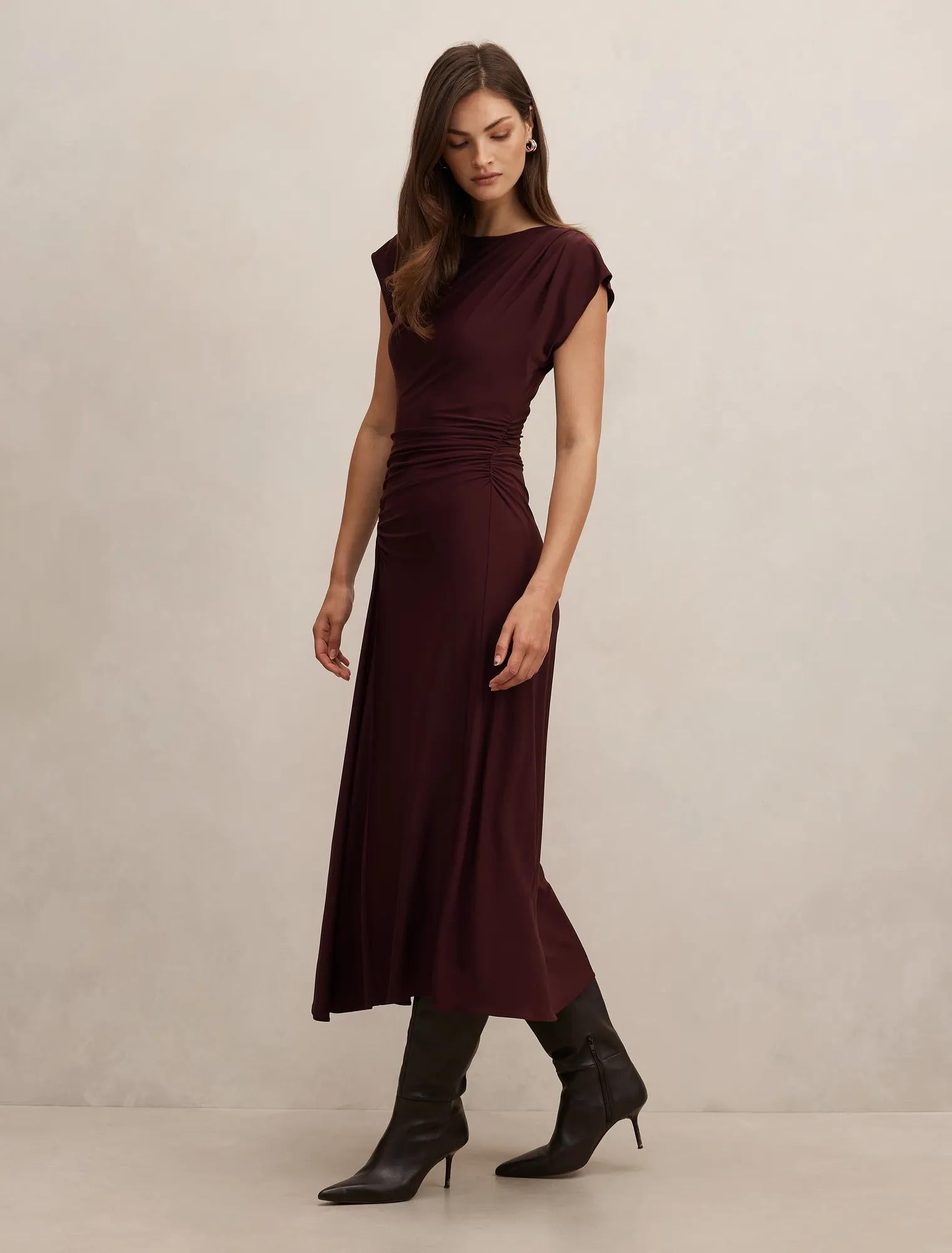 Marissa Jersey T-Shirt Midi Dress Midnight Plum