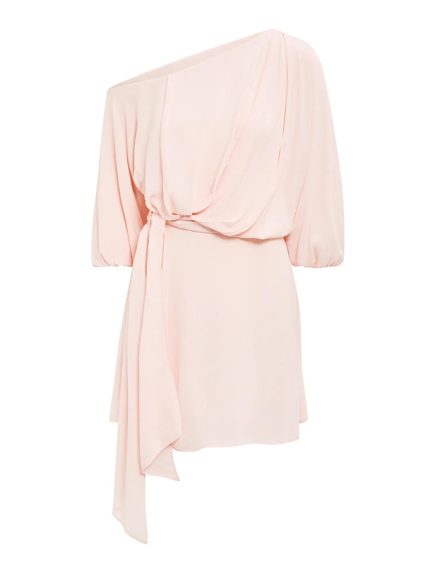 Sammy Tipped Draped Mini Dress Rosewater