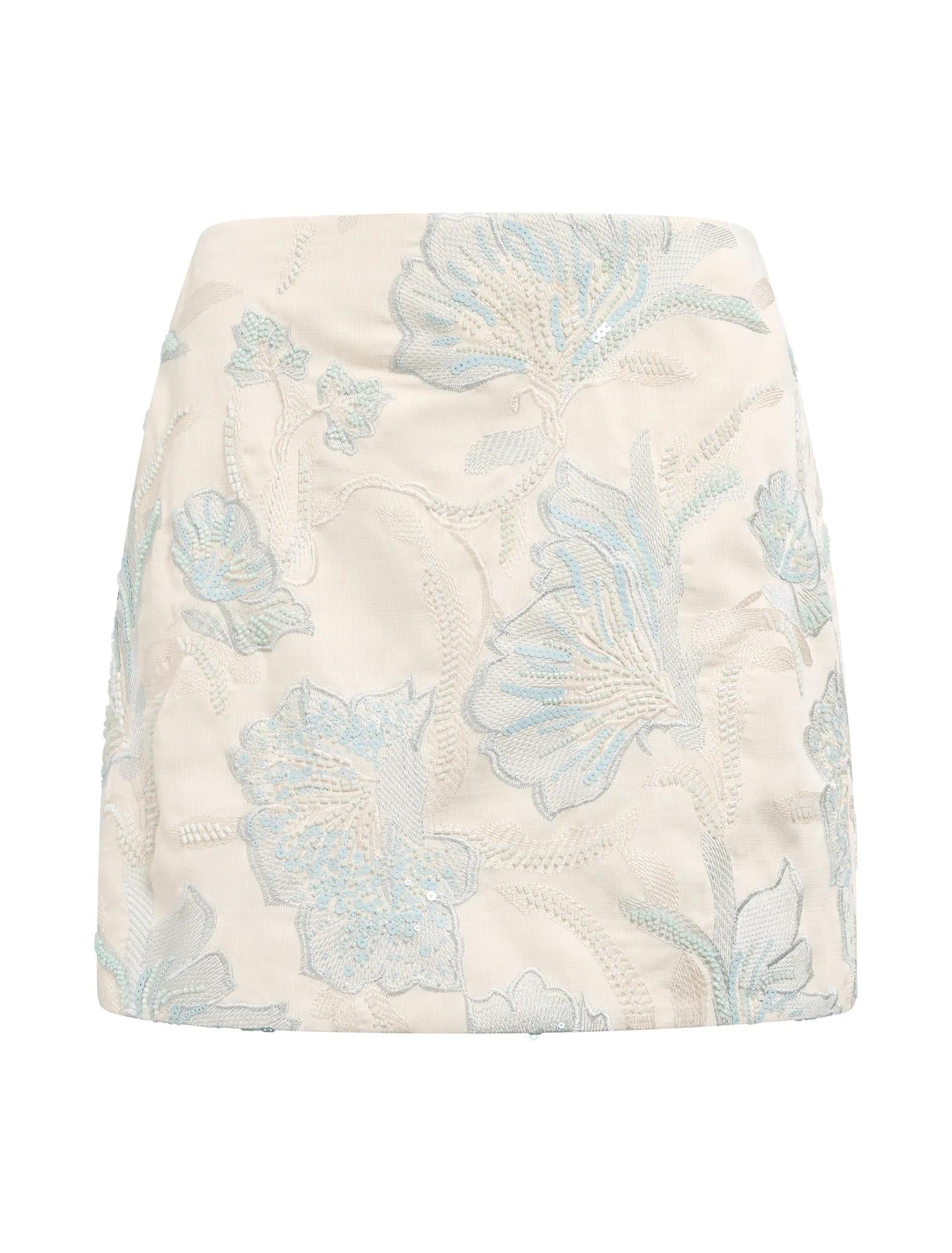 Calliope Embellished Mini Skirt Blue Co-Ord_mannequin