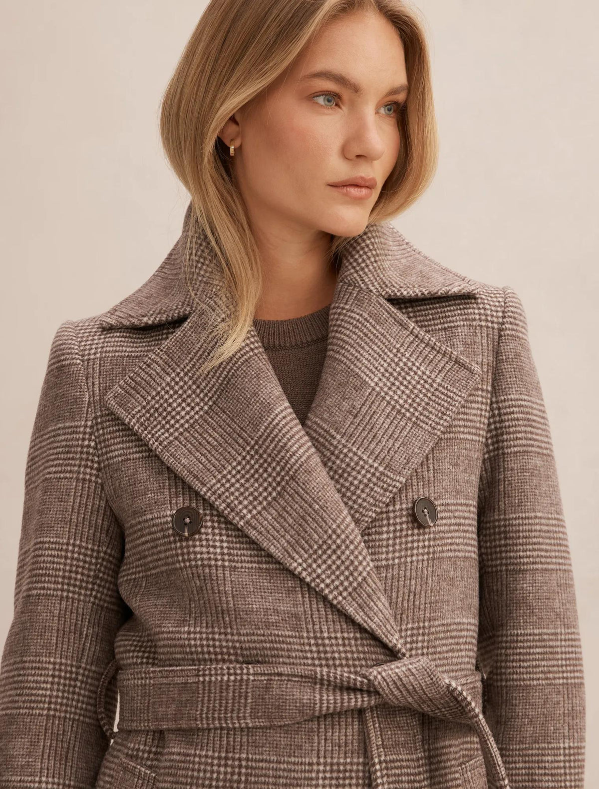 Charlie Check Coat Mid Brown Check Set