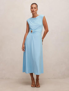 Alaia Gathered Hardware Midi Baltic Sea