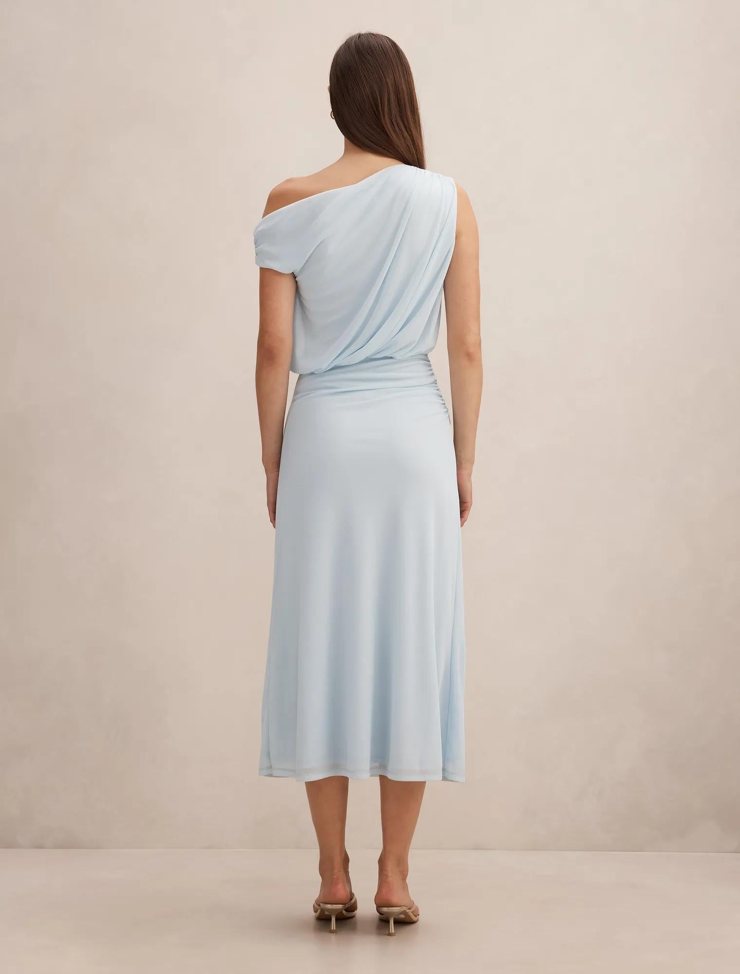 Honey Tipped Shoulder Midi Dress Cooling Spray