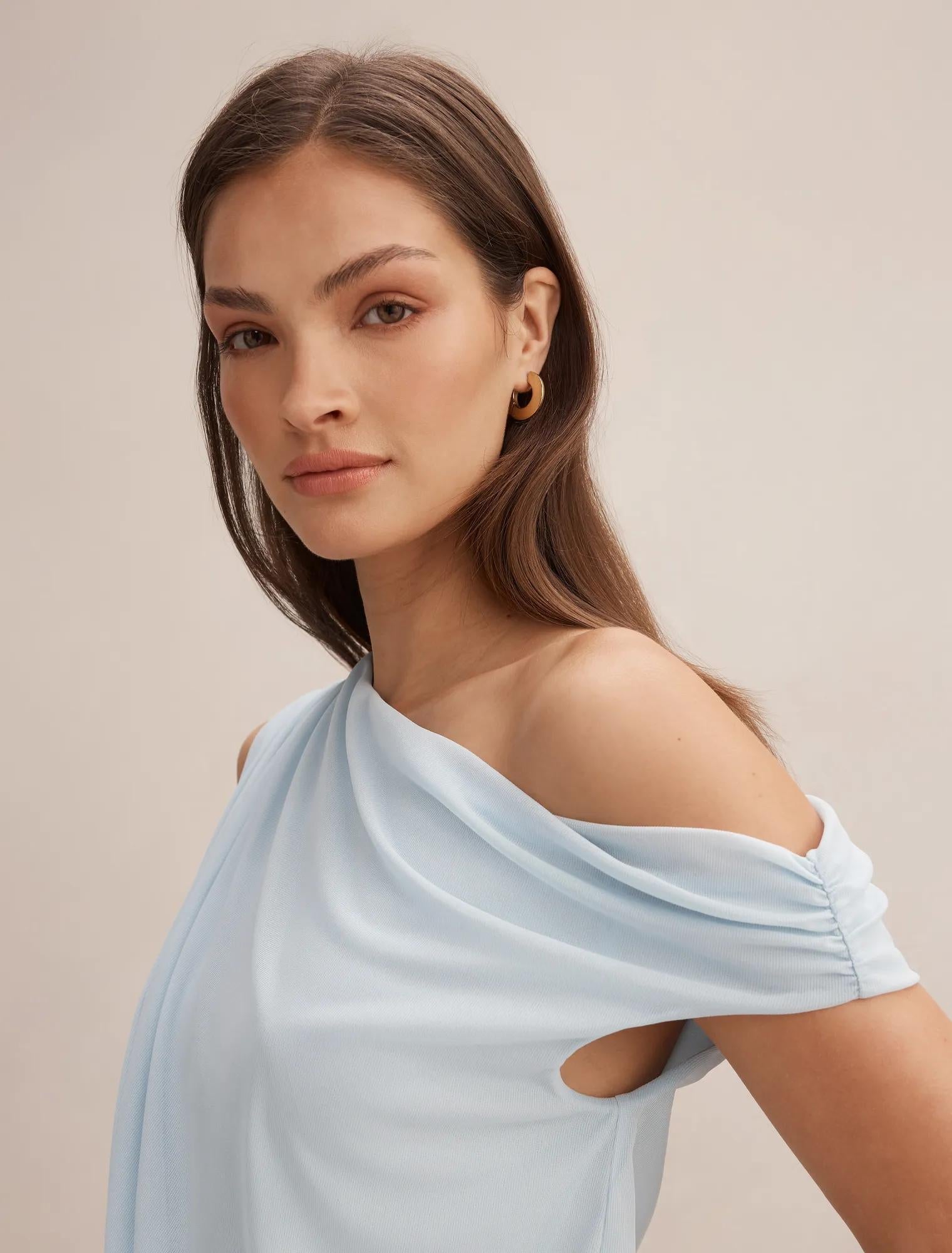 Honey Tipped Shoulder Midi Dress Cooling Spray