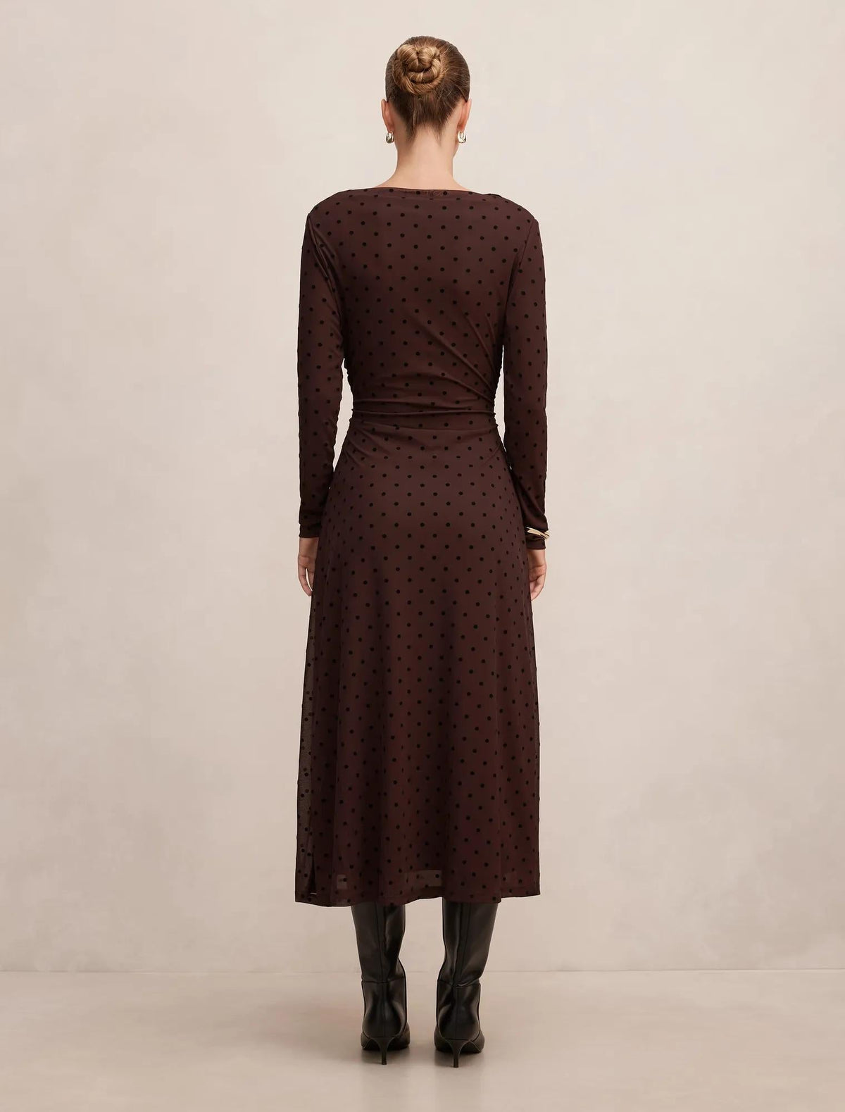 Bonnie Spot Mesh Midi Dress