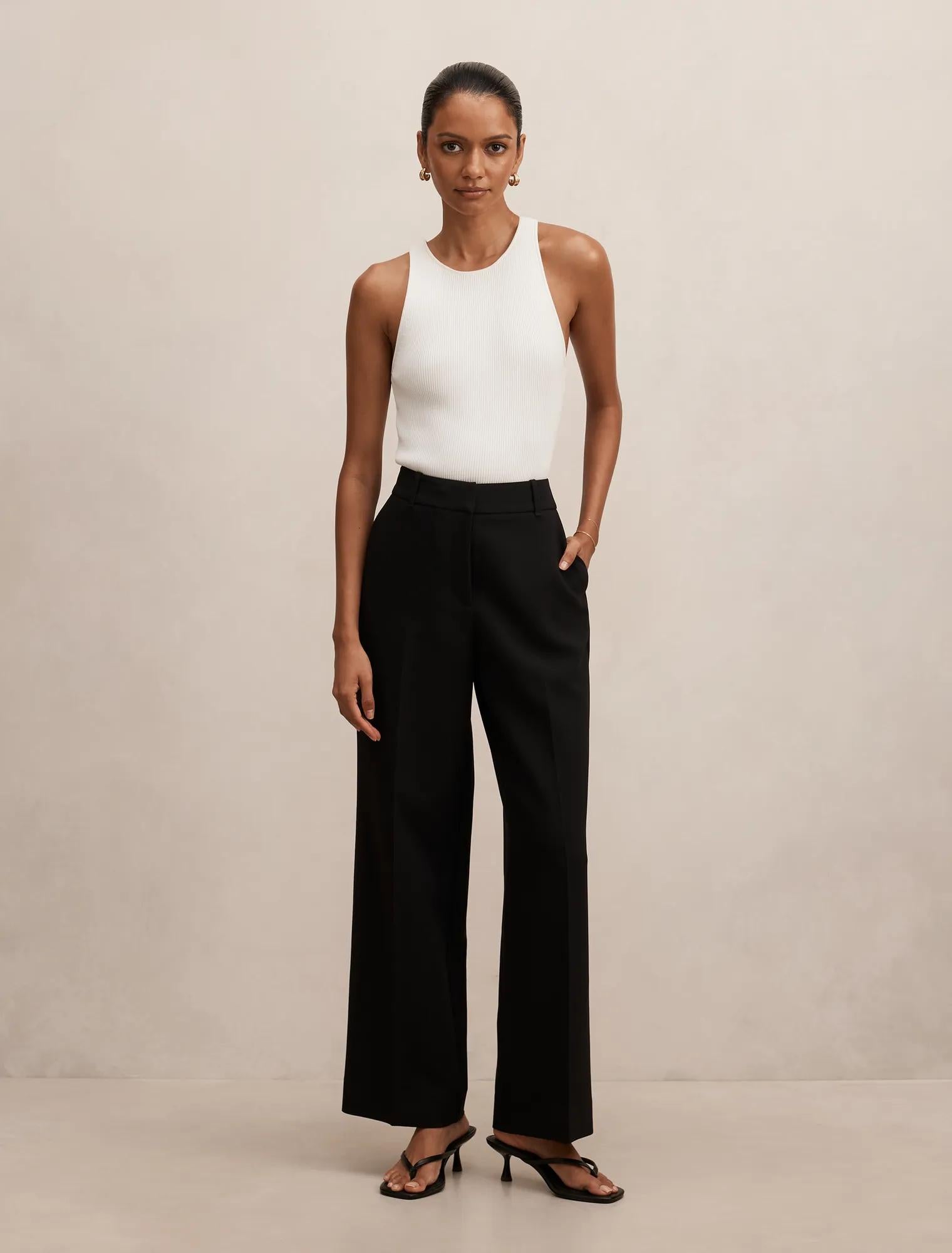 Ada Petite Straight Leg Pant Black