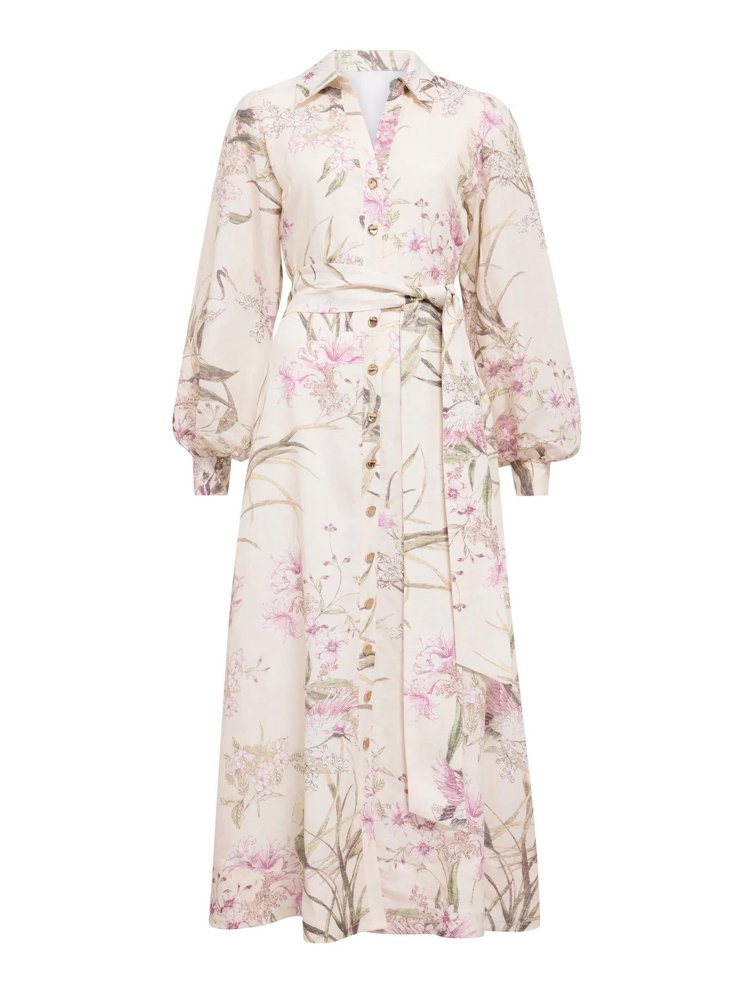 Hazel Shirt Midi Dress Petalbrook Floral