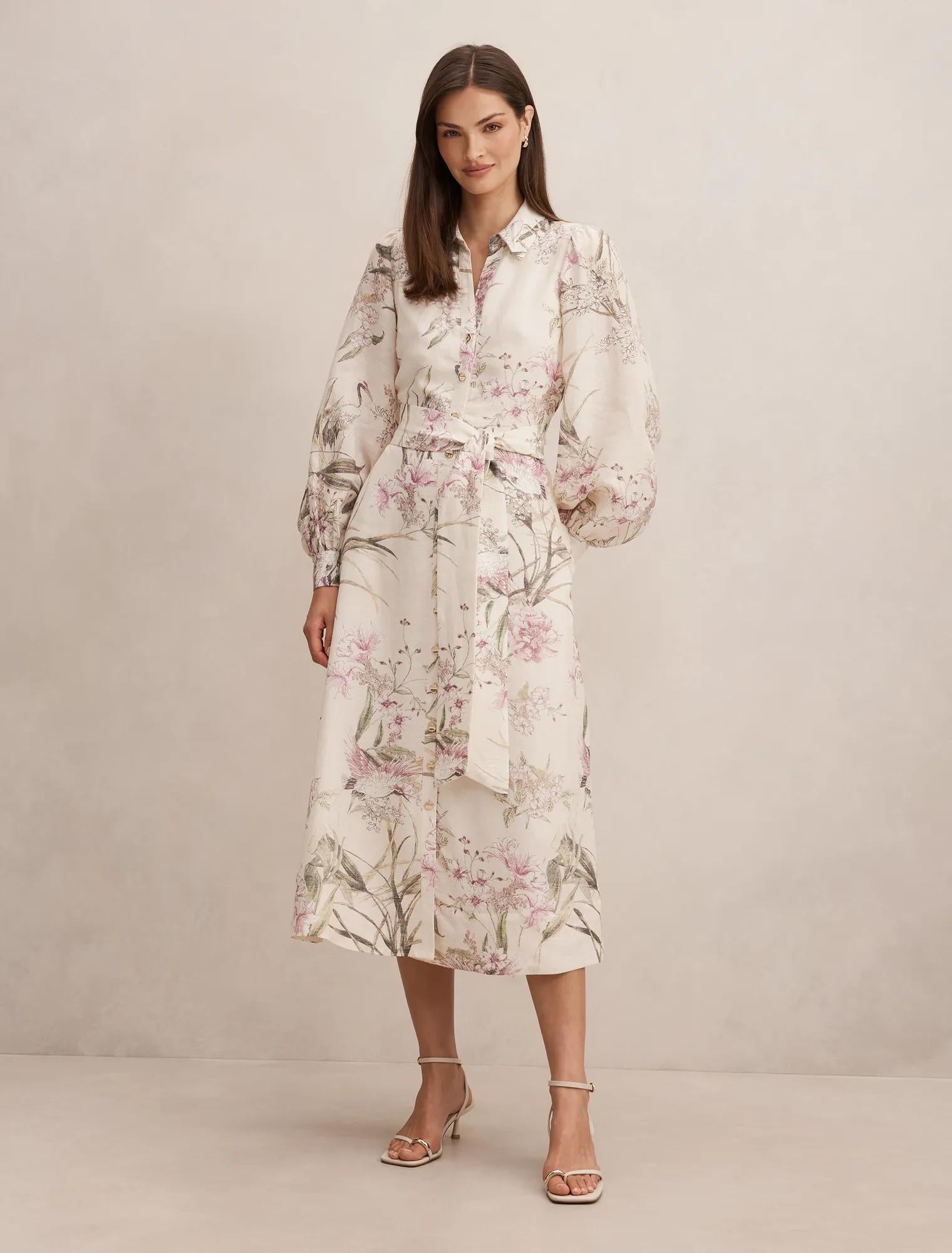 Hazel Shirt Midi Dress Petalbrook Floral