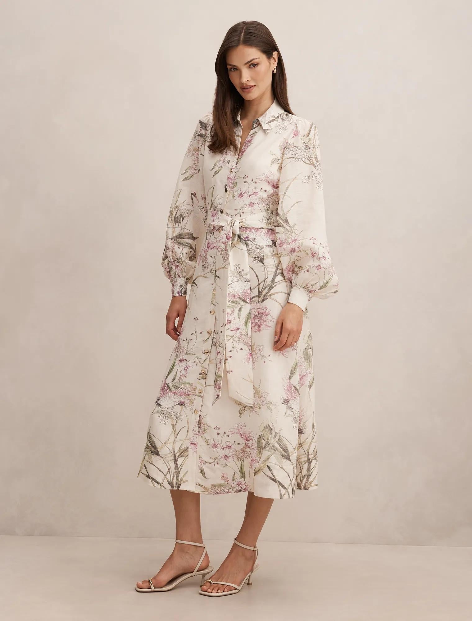 Hazel Shirt Midi Dress Petalbrook Floral