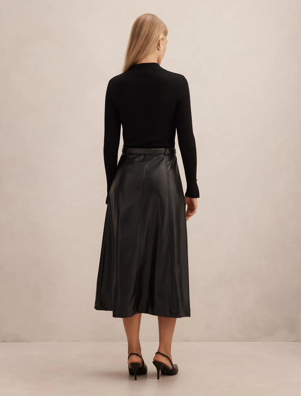 Monique PU A-Line Dress Black