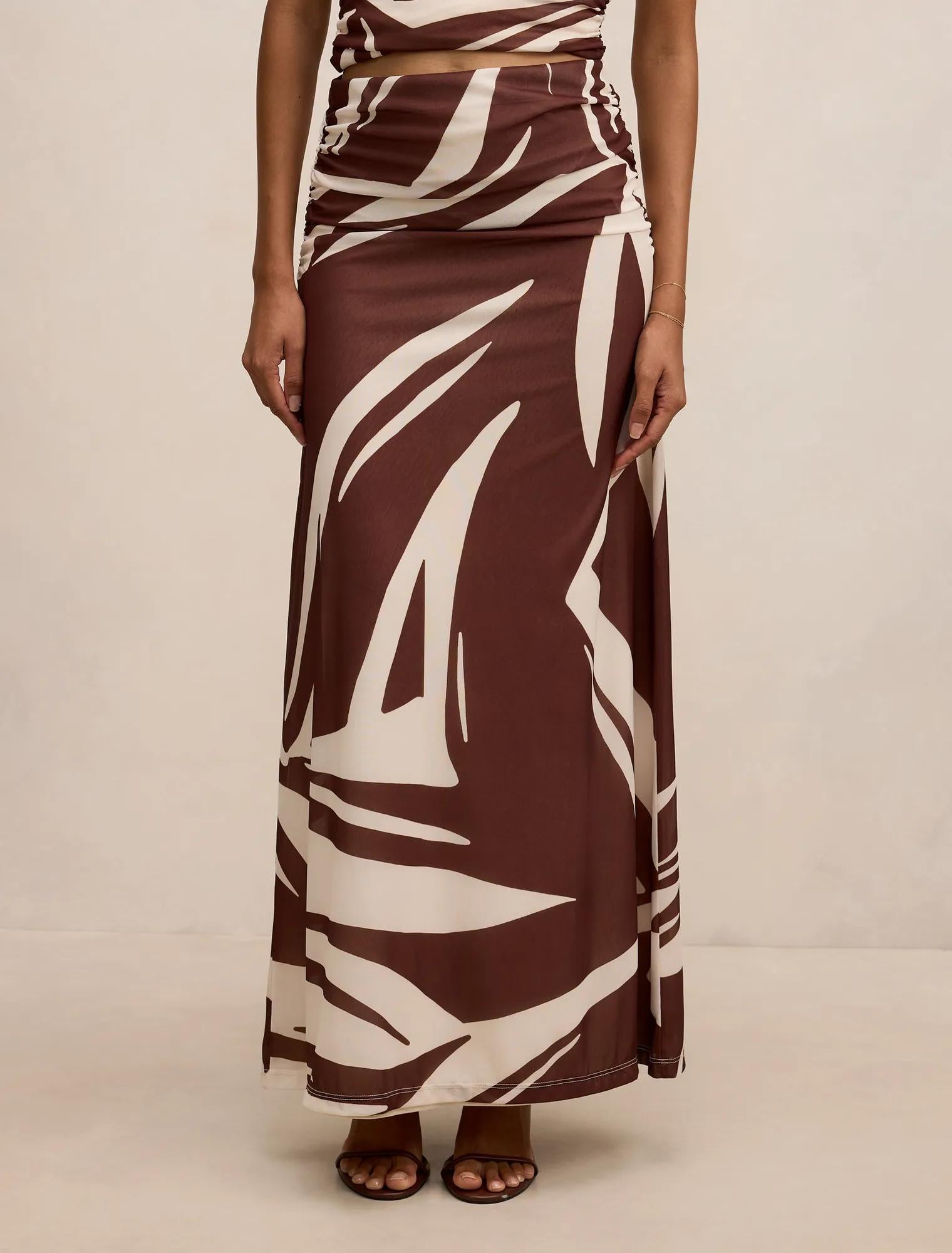 Mimi Petite Flute Maxi Skirt Dark Tove co-ord