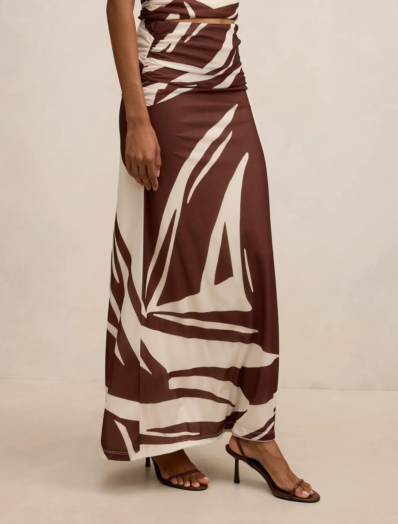 Mimi Petite Flute Maxi Skirt Dark Tove co-ord