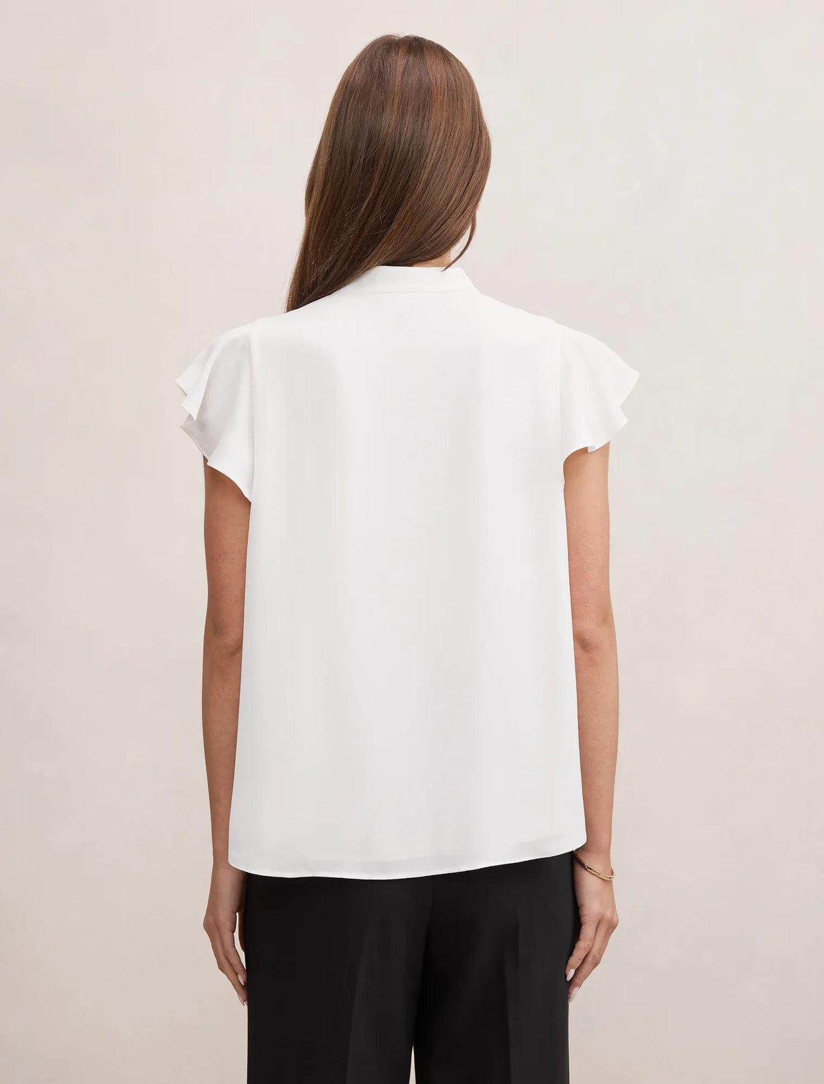 Jennie Flutter Sleeve Blouse Porcelain