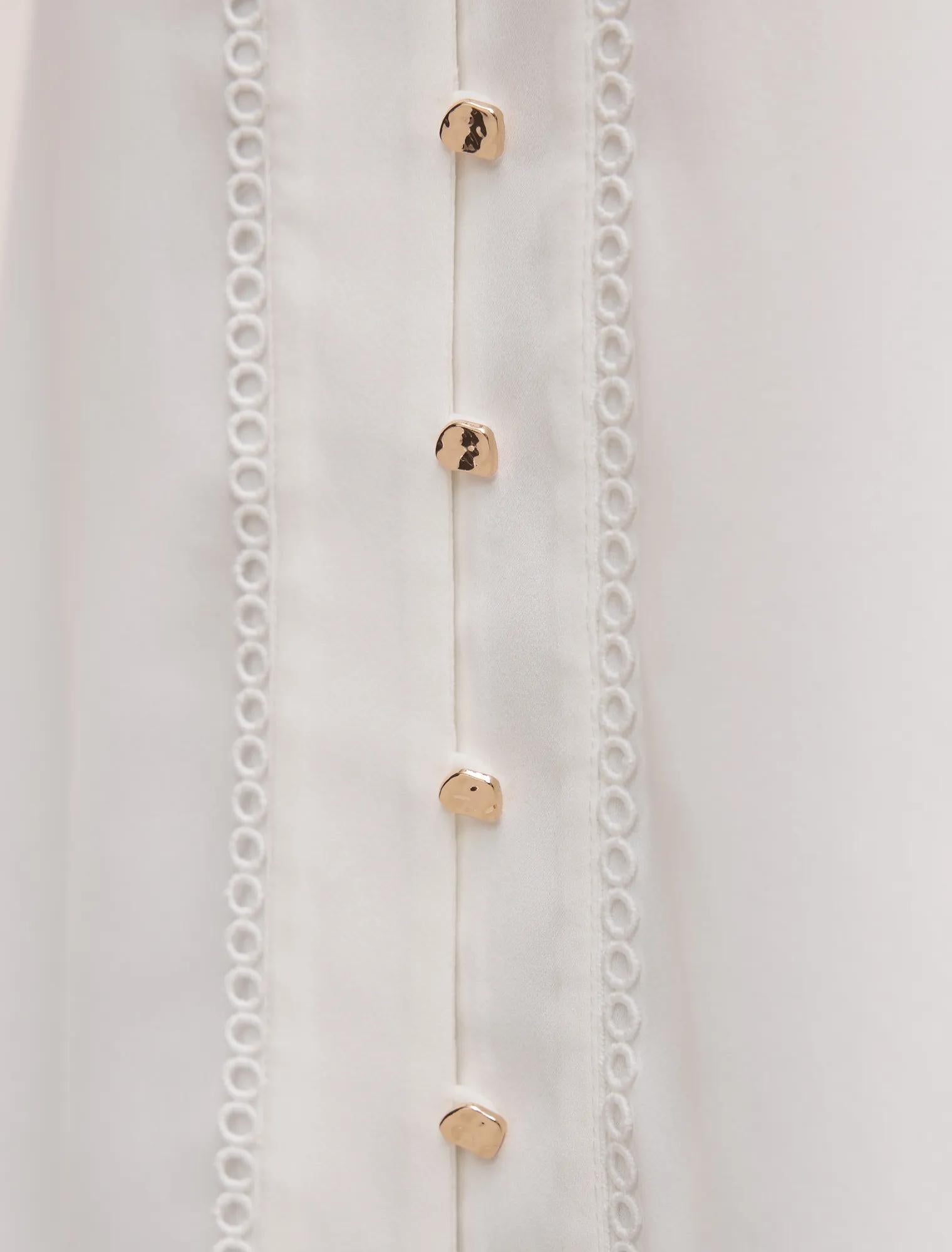 Jennie Flutter Sleeve Blouse Porcelain
