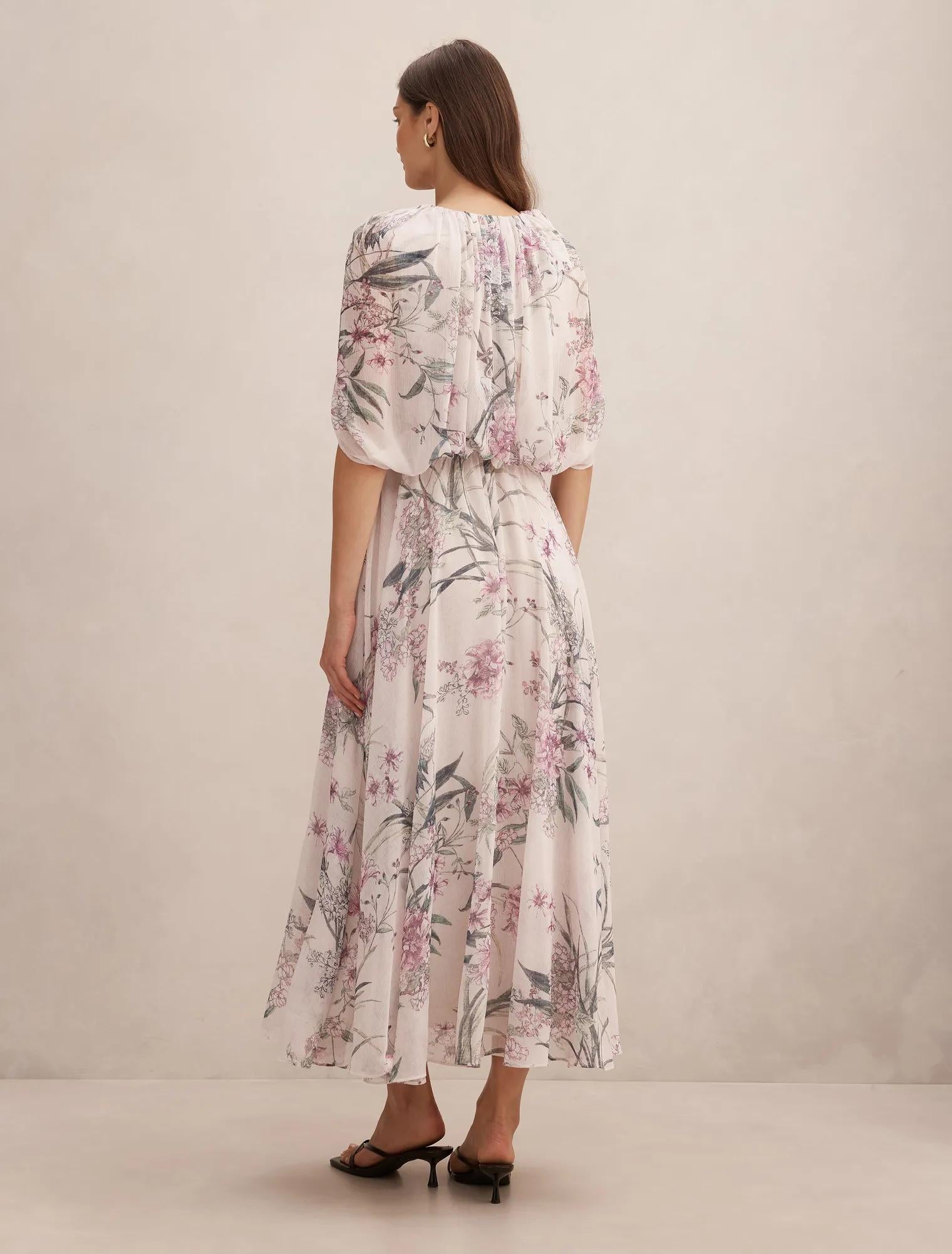 Jodie Gathered Cape Maxi Petalbrook Floral