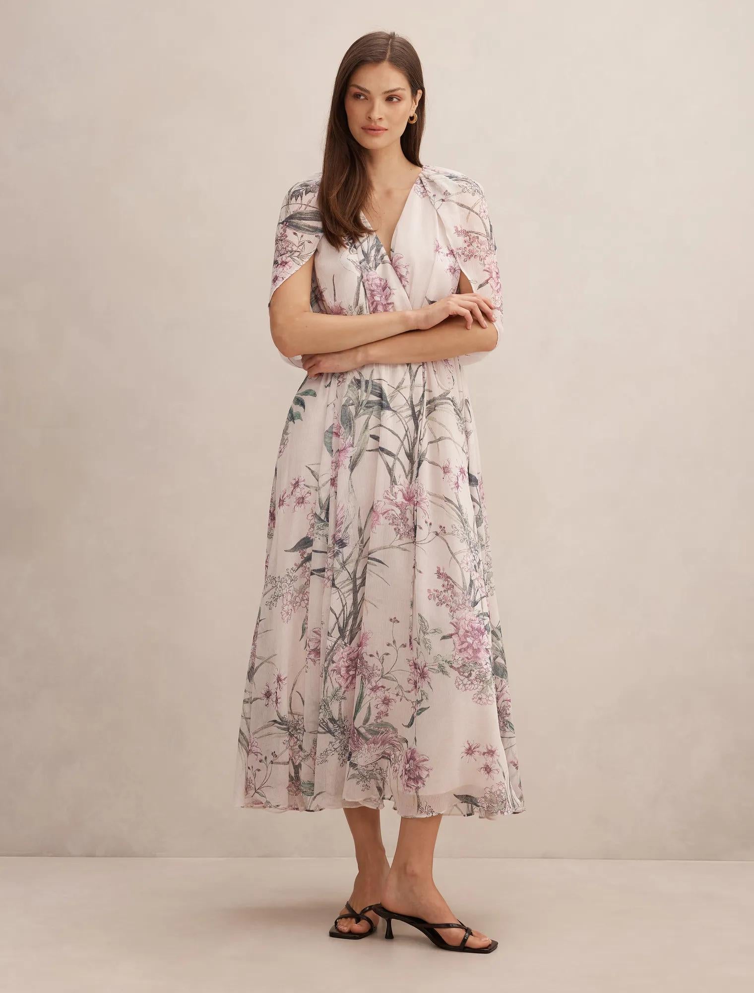 Jodie Gathered Cape Maxi Petalbrook Floral