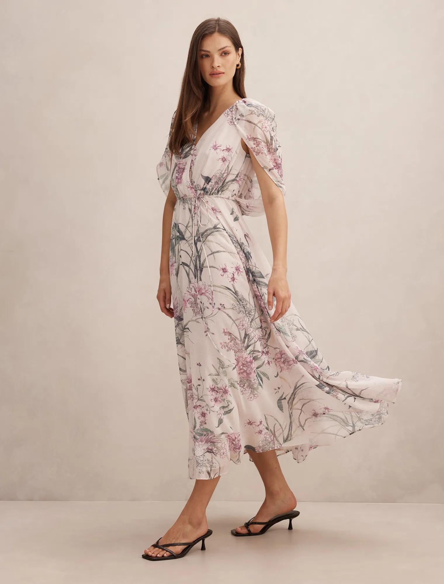 Jodie Gathered Cape Maxi Petalbrook Floral