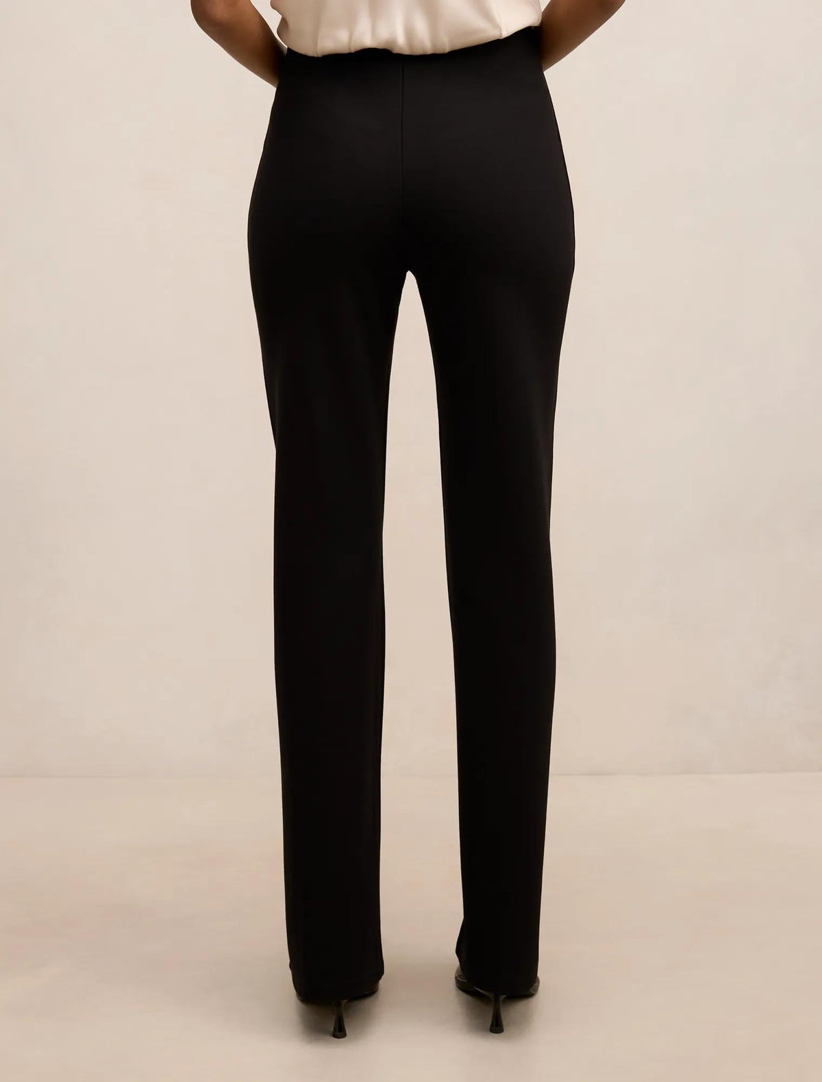 Piper Petite Ponte Straight Leg Pant Black