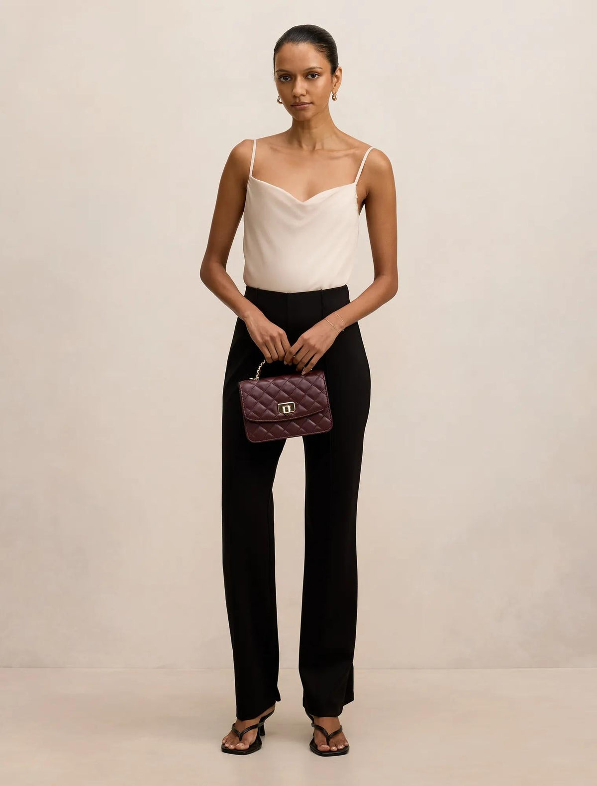 Piper Petite Ponte Straight Leg Pant Black