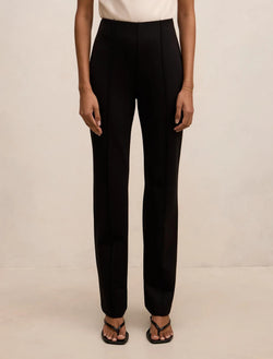 Piper Petite Ponte Straight Leg Pant Black