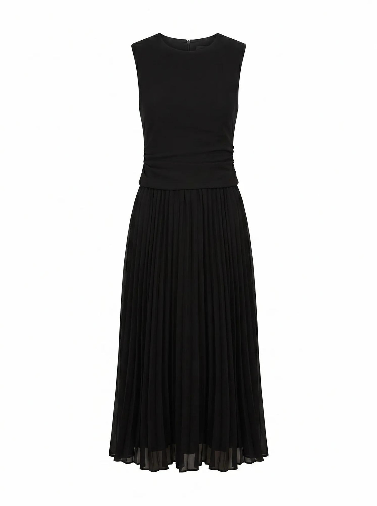 Emilia 2 in 1 Pleated Midi Black_mannequin