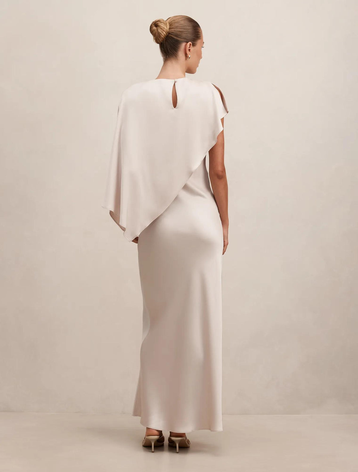 Zinnia Cape Maxi Dress Champagne