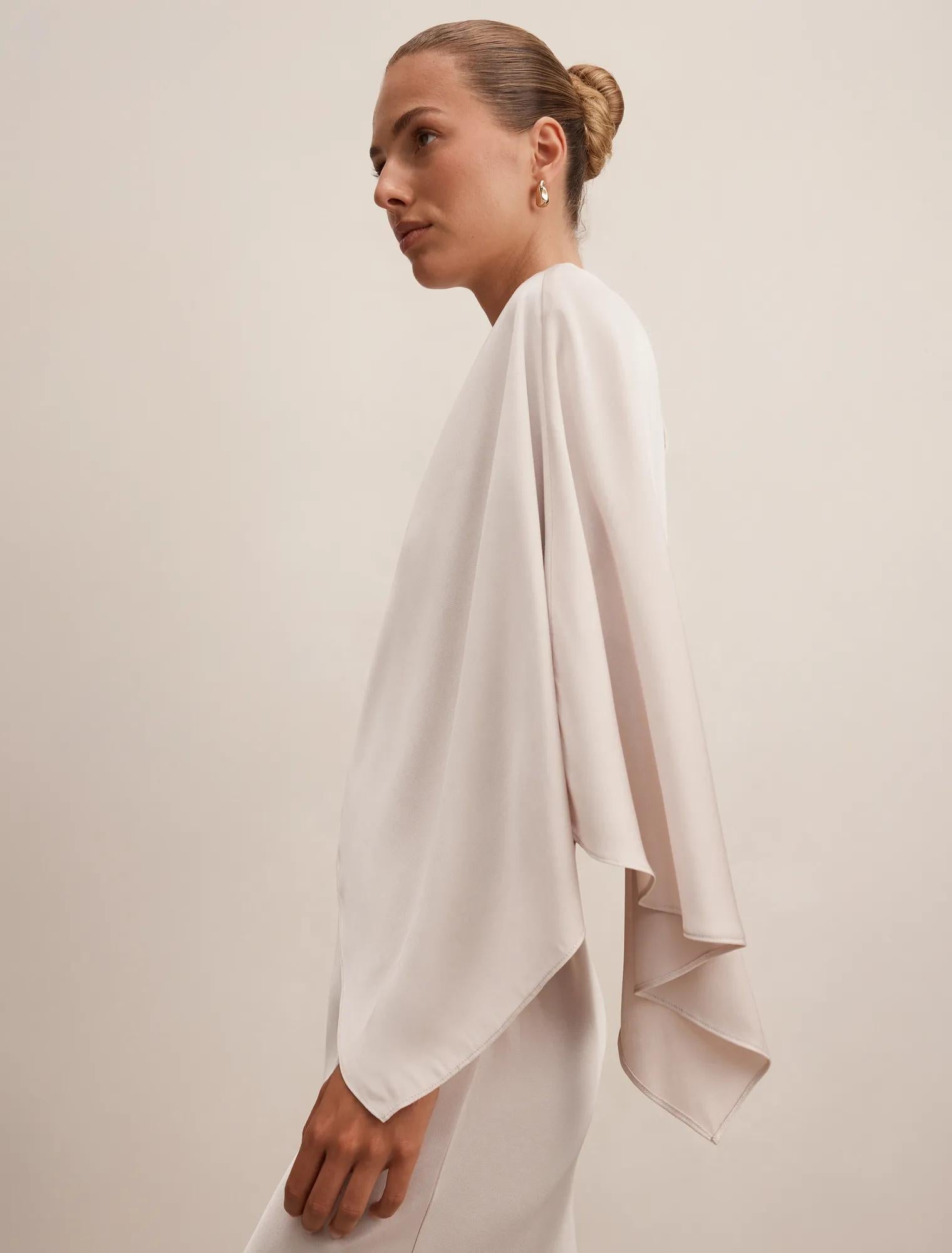 Zinnia Cape Maxi Dress Champagne