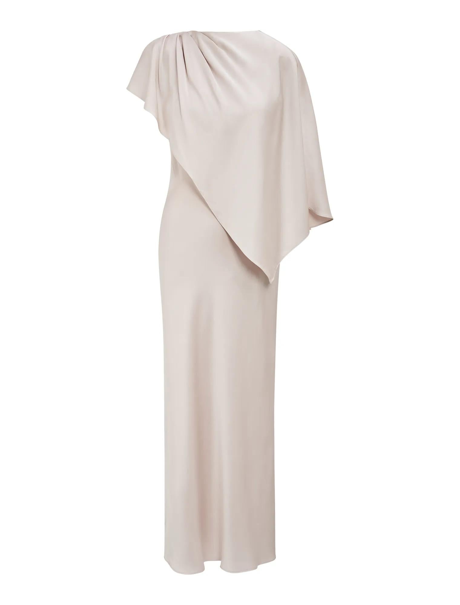 Zinnia Cape Maxi Dress Champagne_mannequin