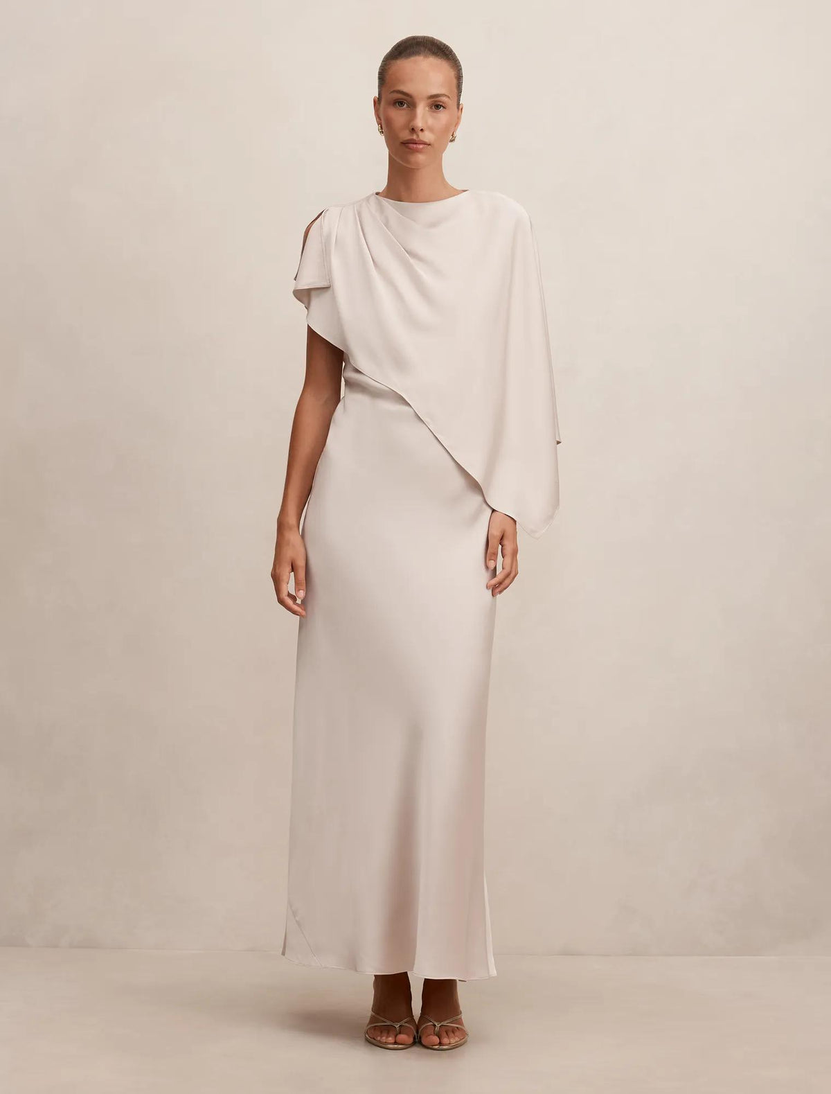 Zinnia Cape Maxi Dress Champagne