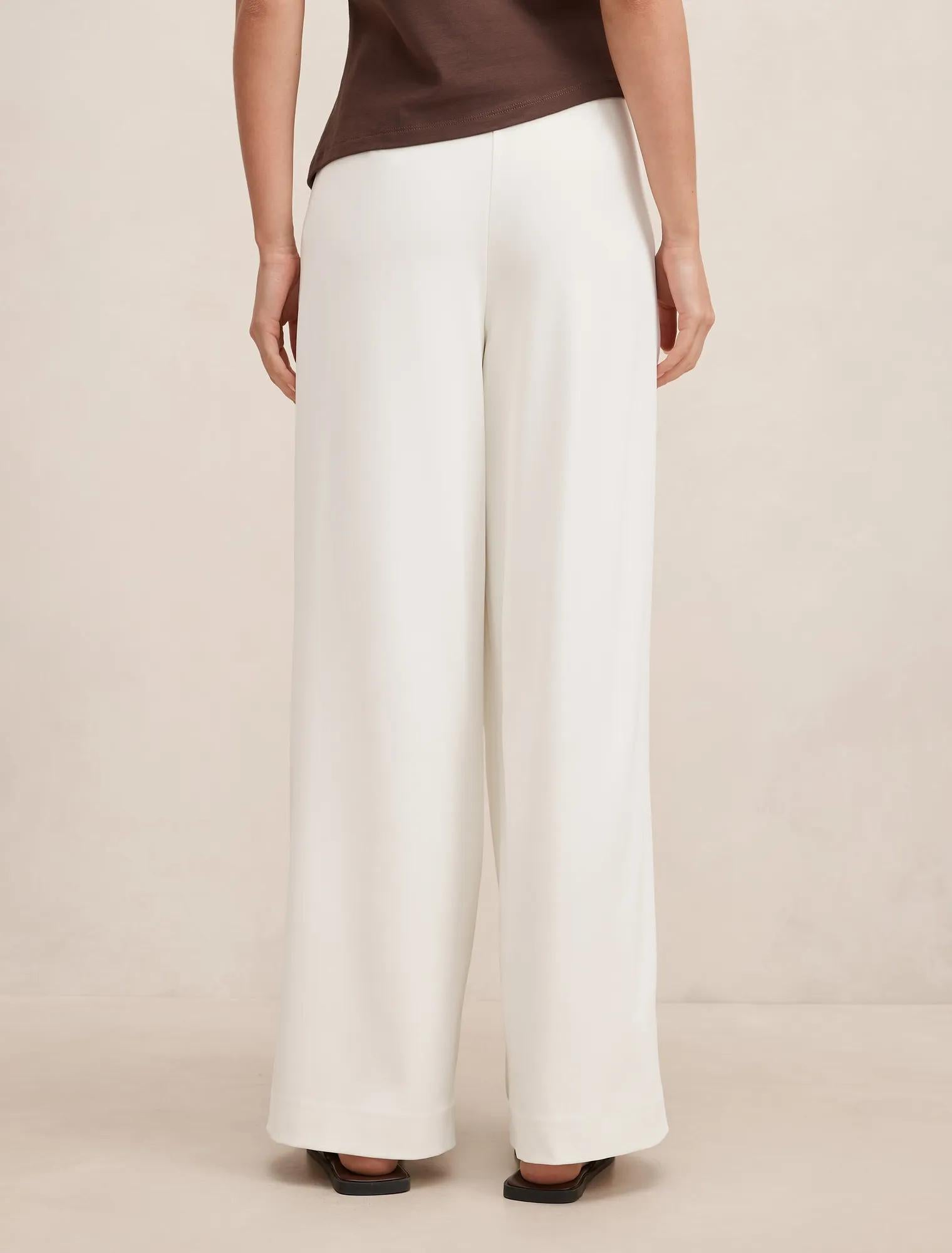 Annabelle Pleated Palazzo Pants Porcelain