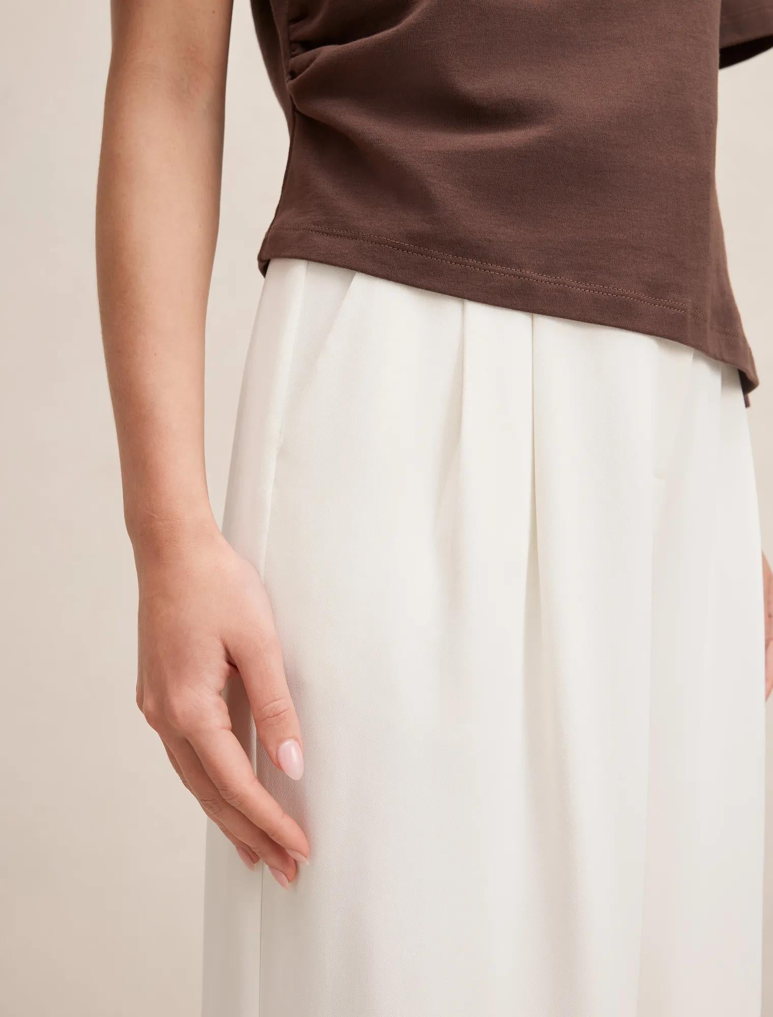 Annabelle Pleated Palazzo Pants Porcelain
