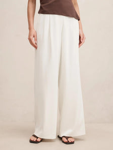 Annabelle Pleated Palazzo Pants Porcelain