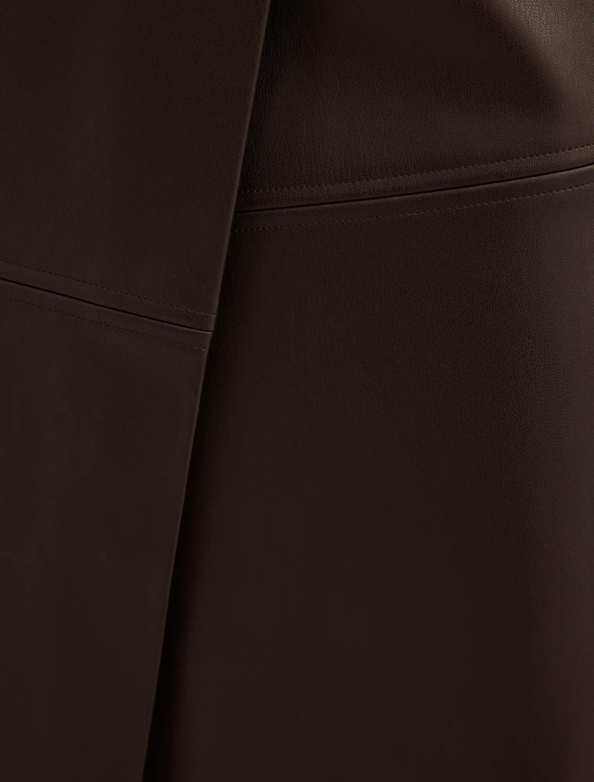 Amelia Vegan Leather Wrap Skirt Chocolate