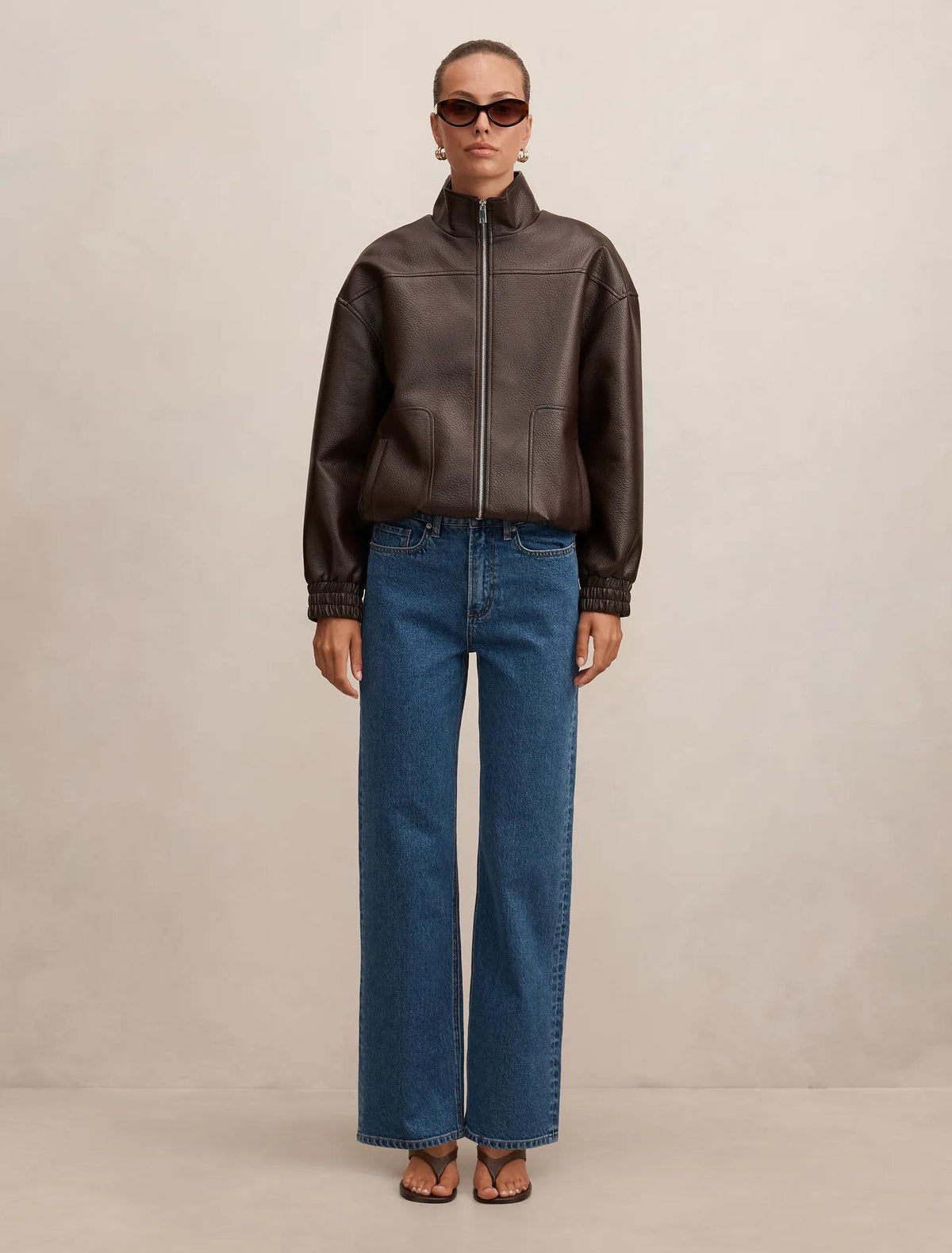 Nicki Mid Rise Straight Jeans Mid Wash