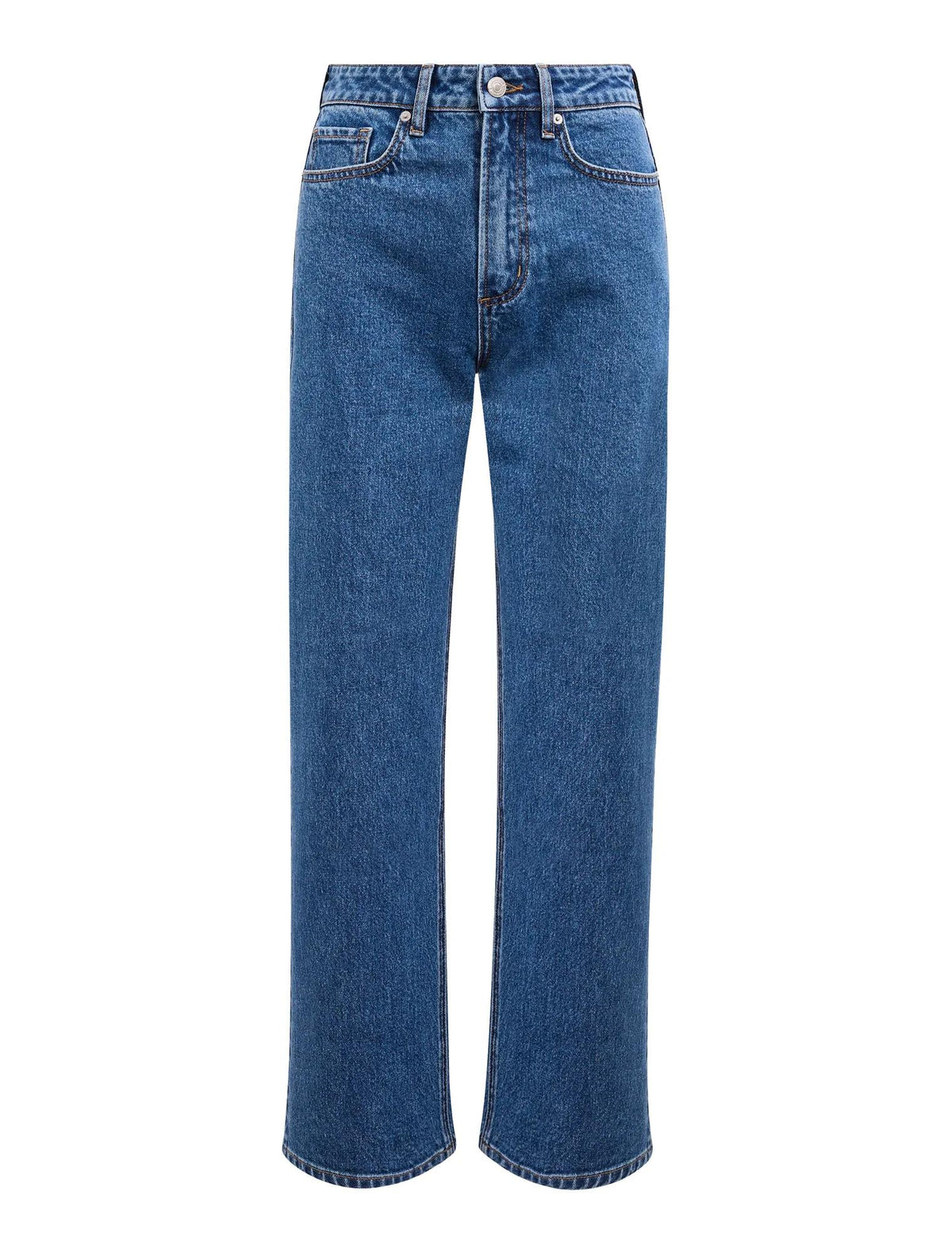Nicki Mid Rise Straight Jeans Mid Wash_mannequin