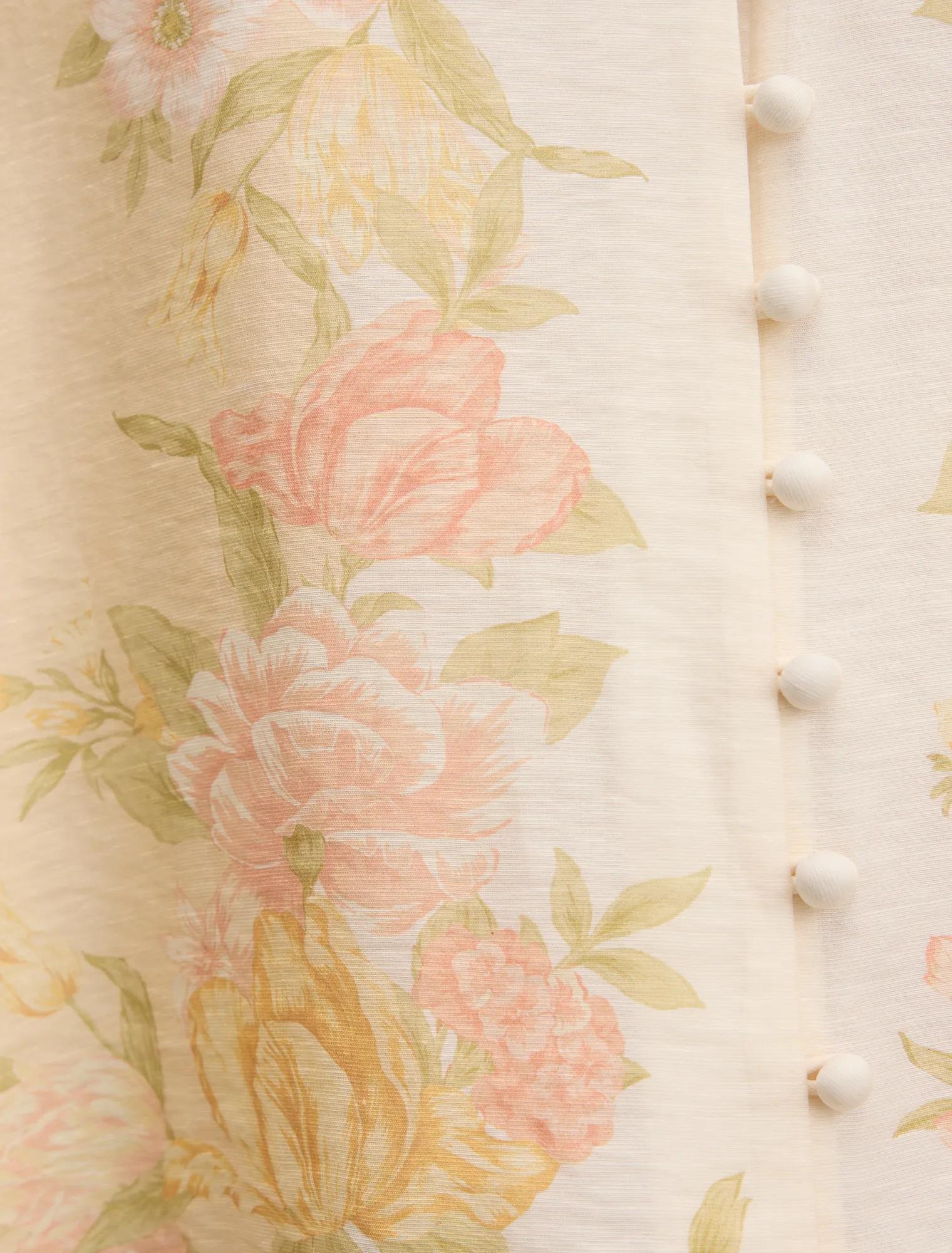 Emma Petite Trimmed Blouse Peach Mercia Floral
